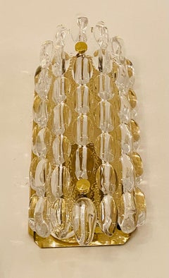 Set of 3 Karl Fagerland Orrefors Bubble Crystal Wall Lights