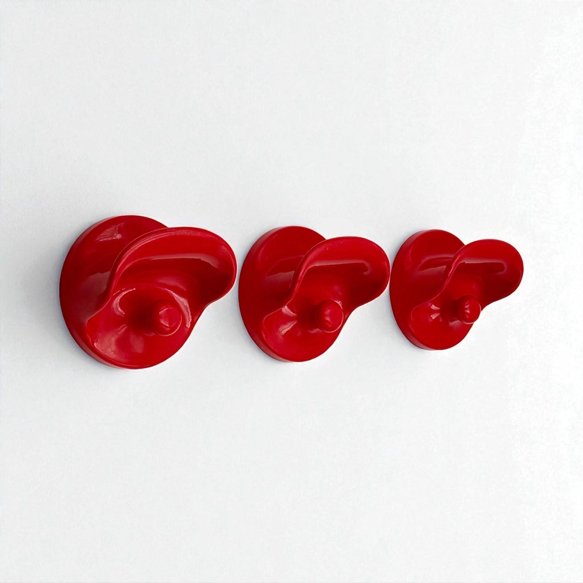 Set of 3 Kartell Plastic Wall Hooks by Olaf von Bohr 1970s Design from Italy