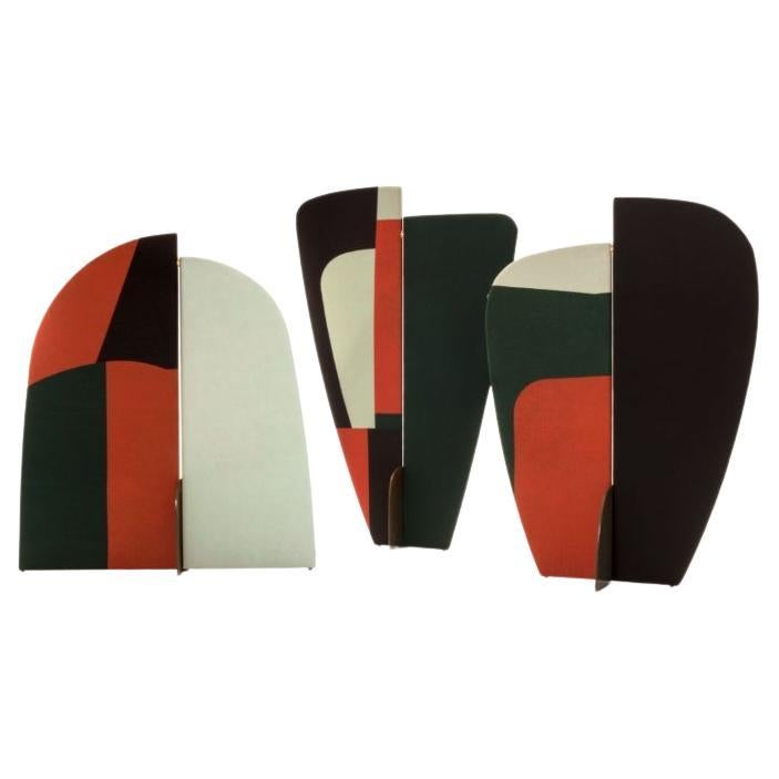 Set of 3, Kazimir Screens, Abstract Coating in Silk by Colé Italia