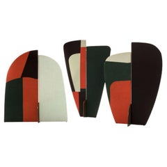 Set of 3, Kazimir Screens, Abstract Coating in Silk by Colé Italia