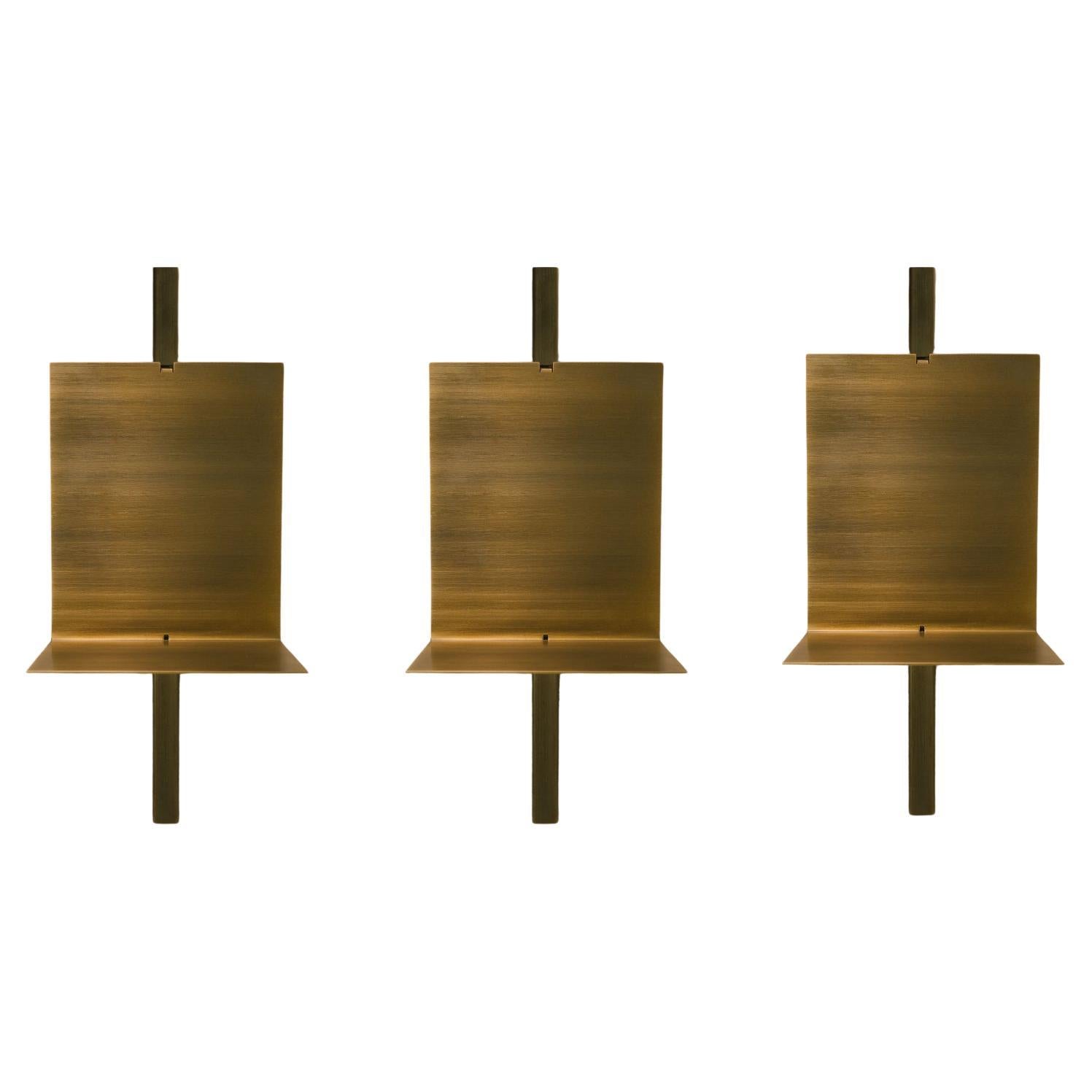 Set di 3 mensole in ottone Kinko di Zincutec