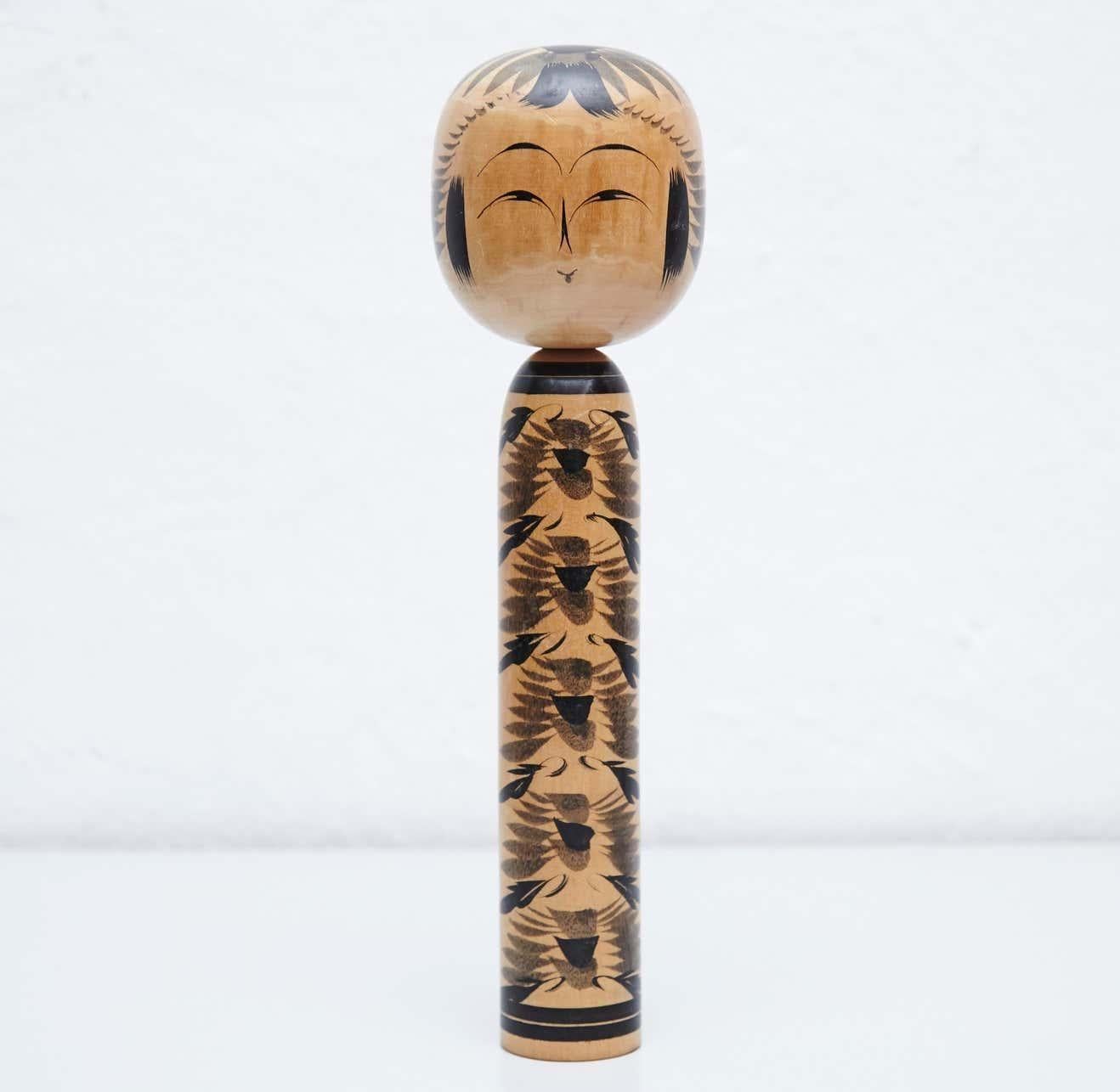 Set von 3 modernen „Kokeshi“-Puppen aus dem MId-Century (Holz) im Angebot
