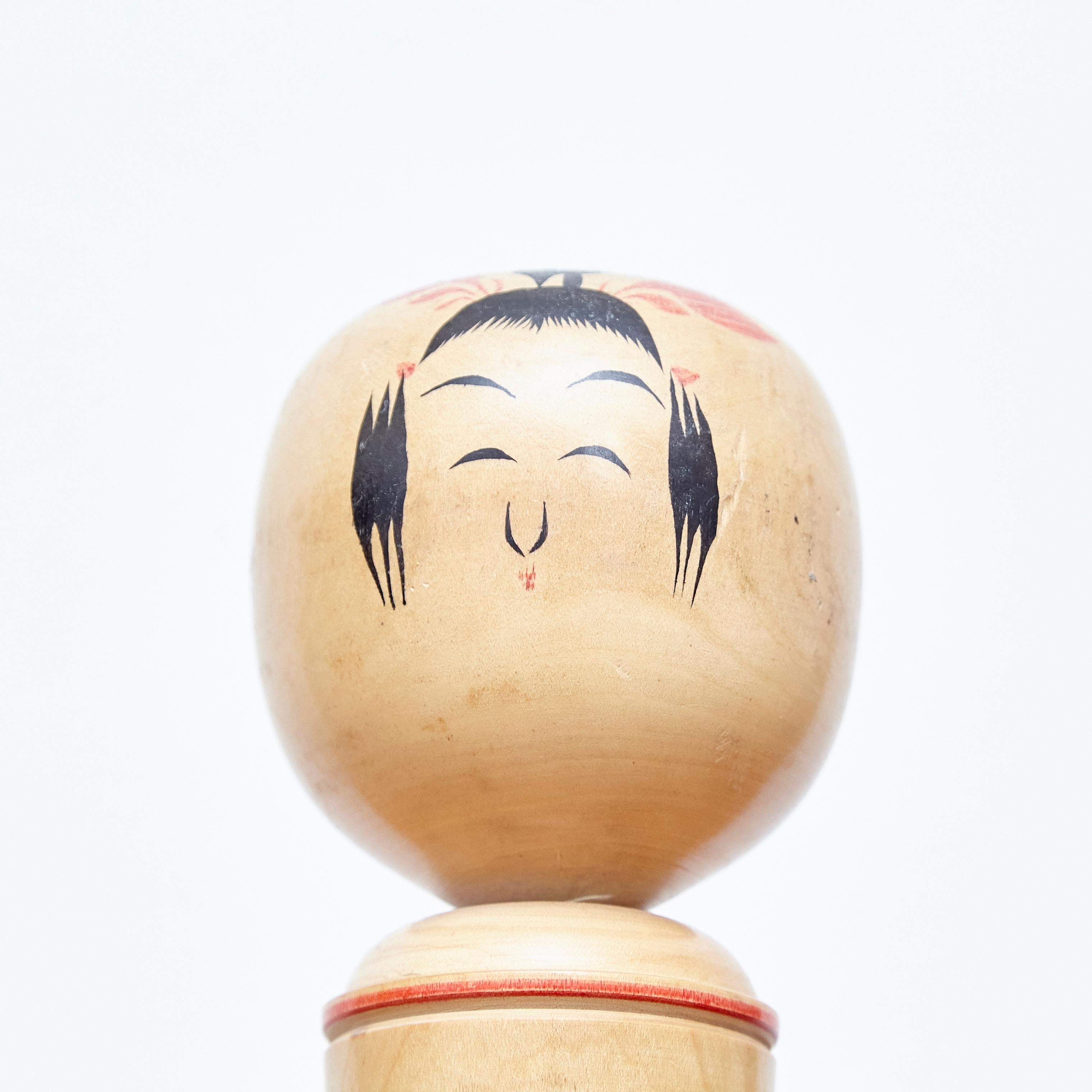 Set of 3 Kokeshi Japanese Wood Hand Painted Doll 5