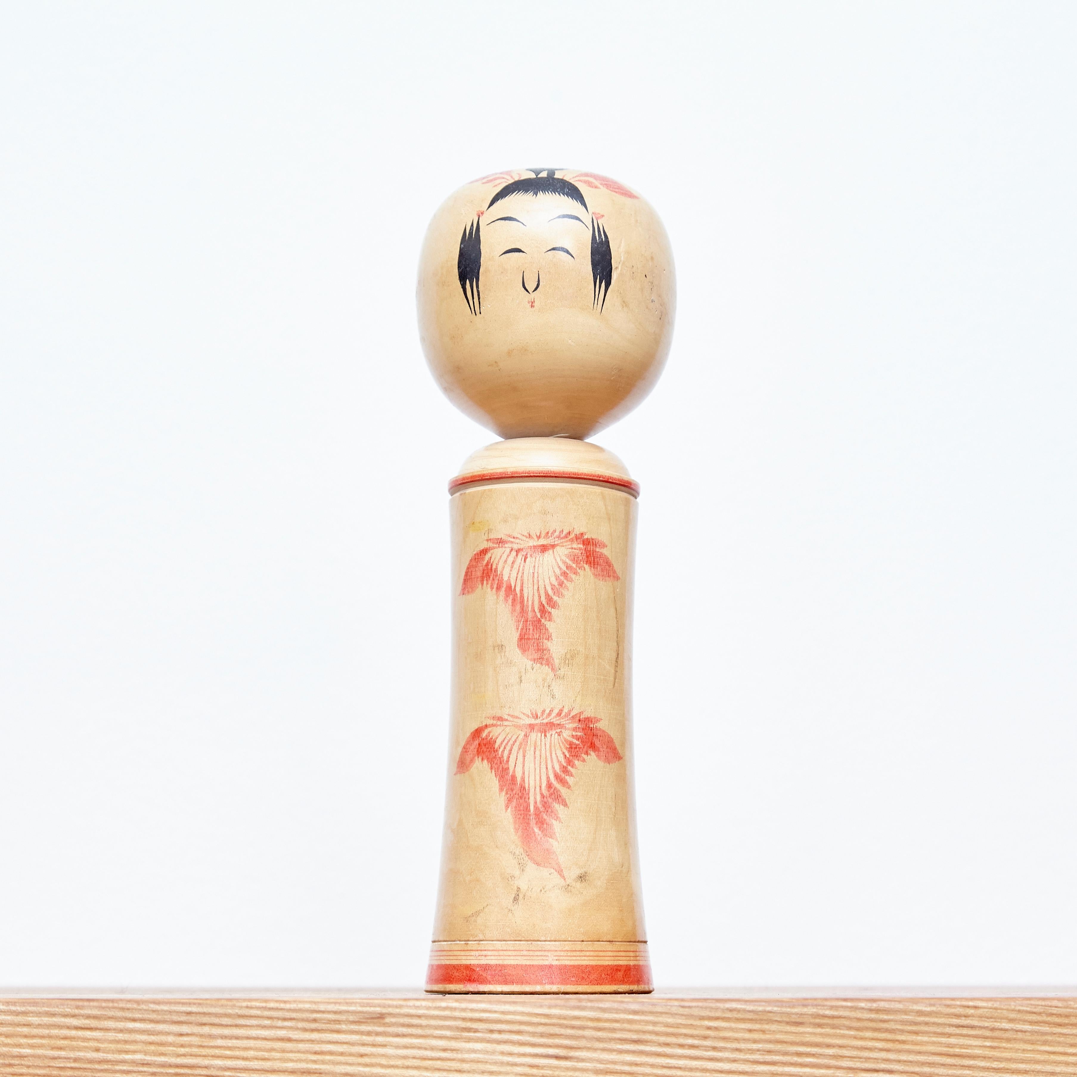 Set of 3 Kokeshi Japanese Wood Hand Painted Doll 3