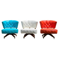 Set of 3 Kroehler Swivel Lounge Chairs, 1962