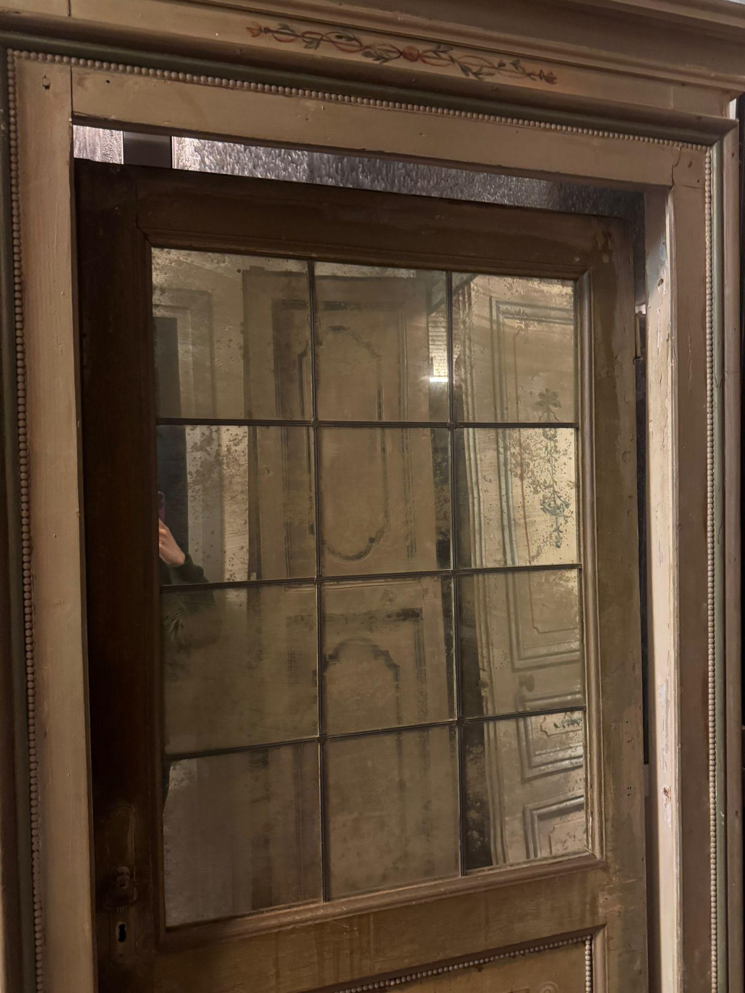 Juego de 3 puertas interiores de cristal lacadas y pintadas, una con espejos, Italia Pintado en venta