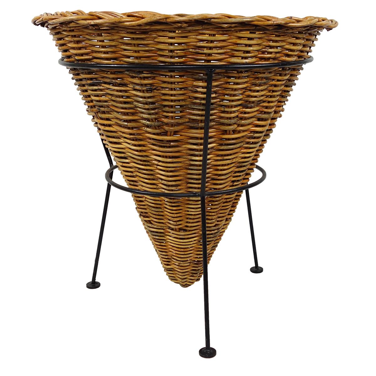 large black wicker basket
