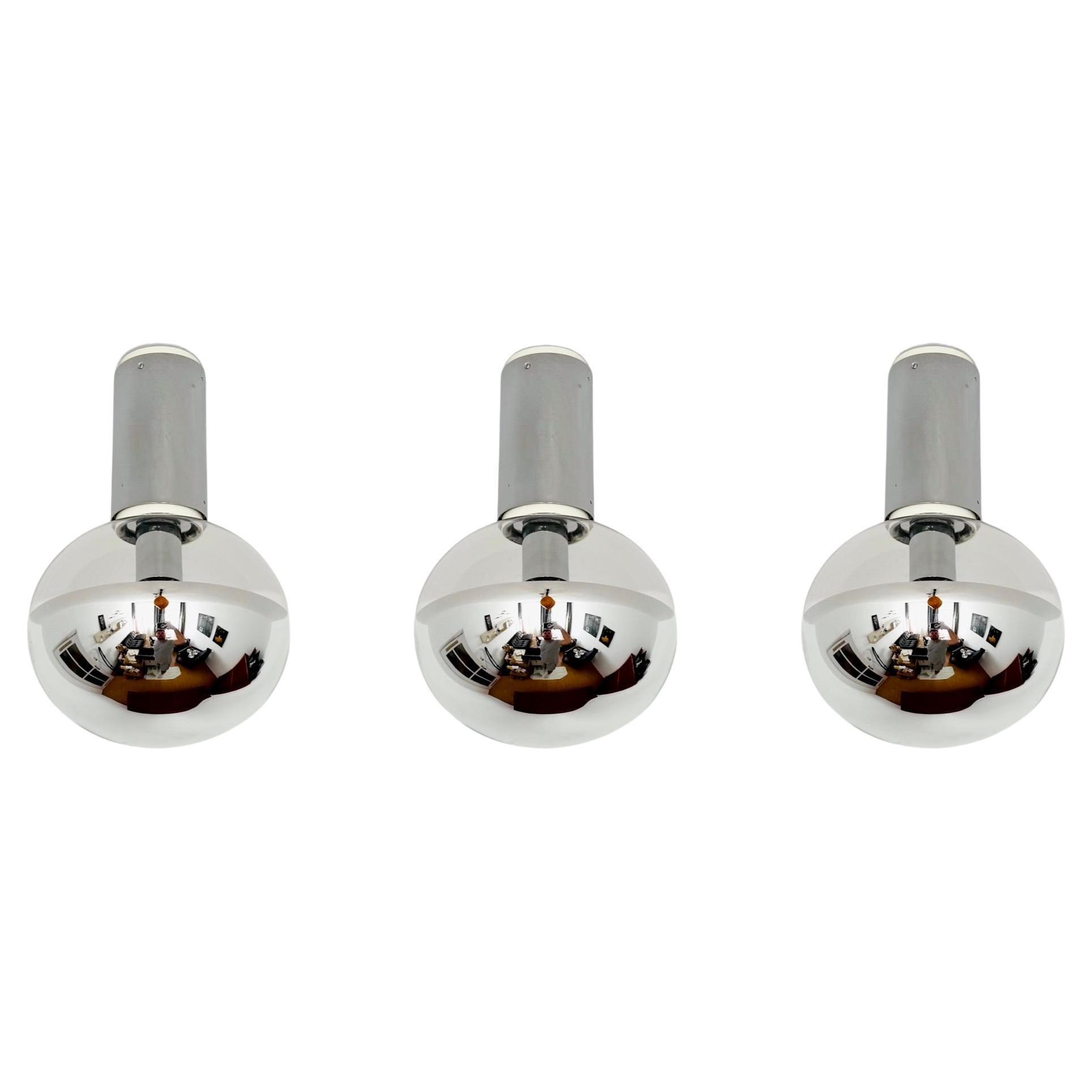 Ensemble de 3 grandes lampes encastrées modernistes des années 1970 par Motoko Ishii pour Staff en vente