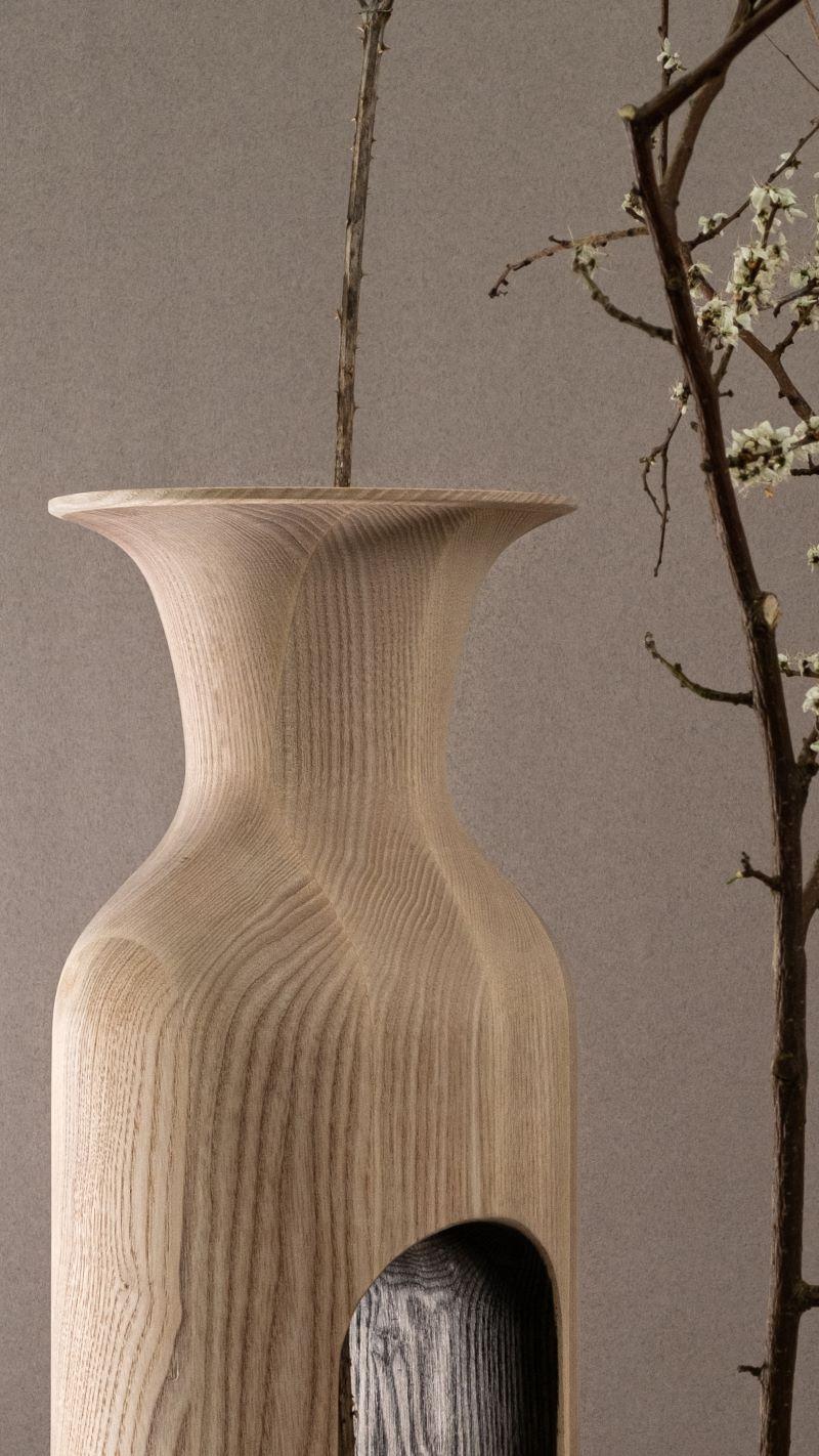 Modern Set of 3 Large Ash Bettoïa Vases by Alexandre Labruyère
