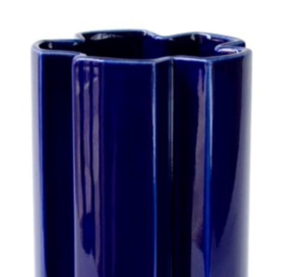 Set of 3 Large Blue Ceramic KYO Star Vases by Mazo Design In New Condition For Sale In Geneve, CH