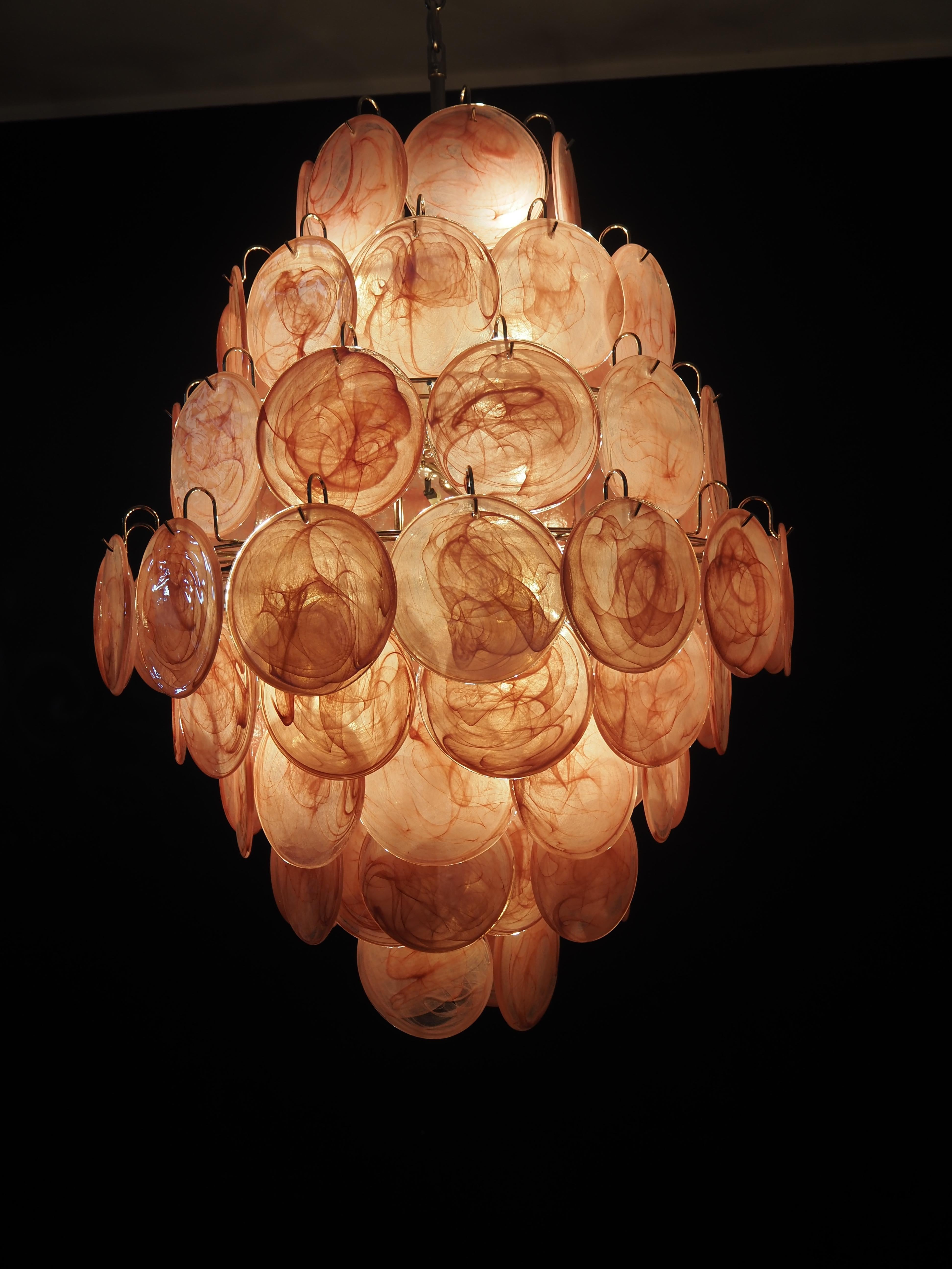 Set di 3 grandi lampadari a disco di Murano in stile Vistosi, anni Novanta. in vendita 4