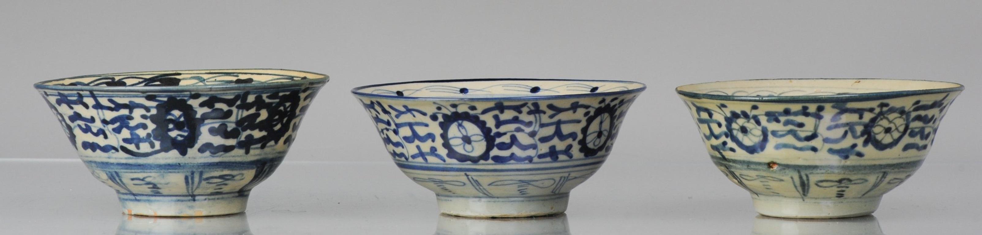 Set di 3 grandi ciotole da cucina cinesi in porcellana Ching Qing, XIX secolo In condizioni buone in vendita a Amsterdam, Noord Holland