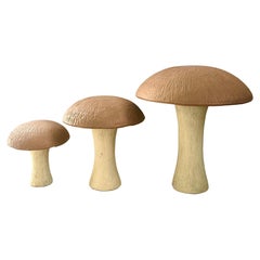 Ensemble de 3 grands champignons en béton, années 1970, États-Unis
