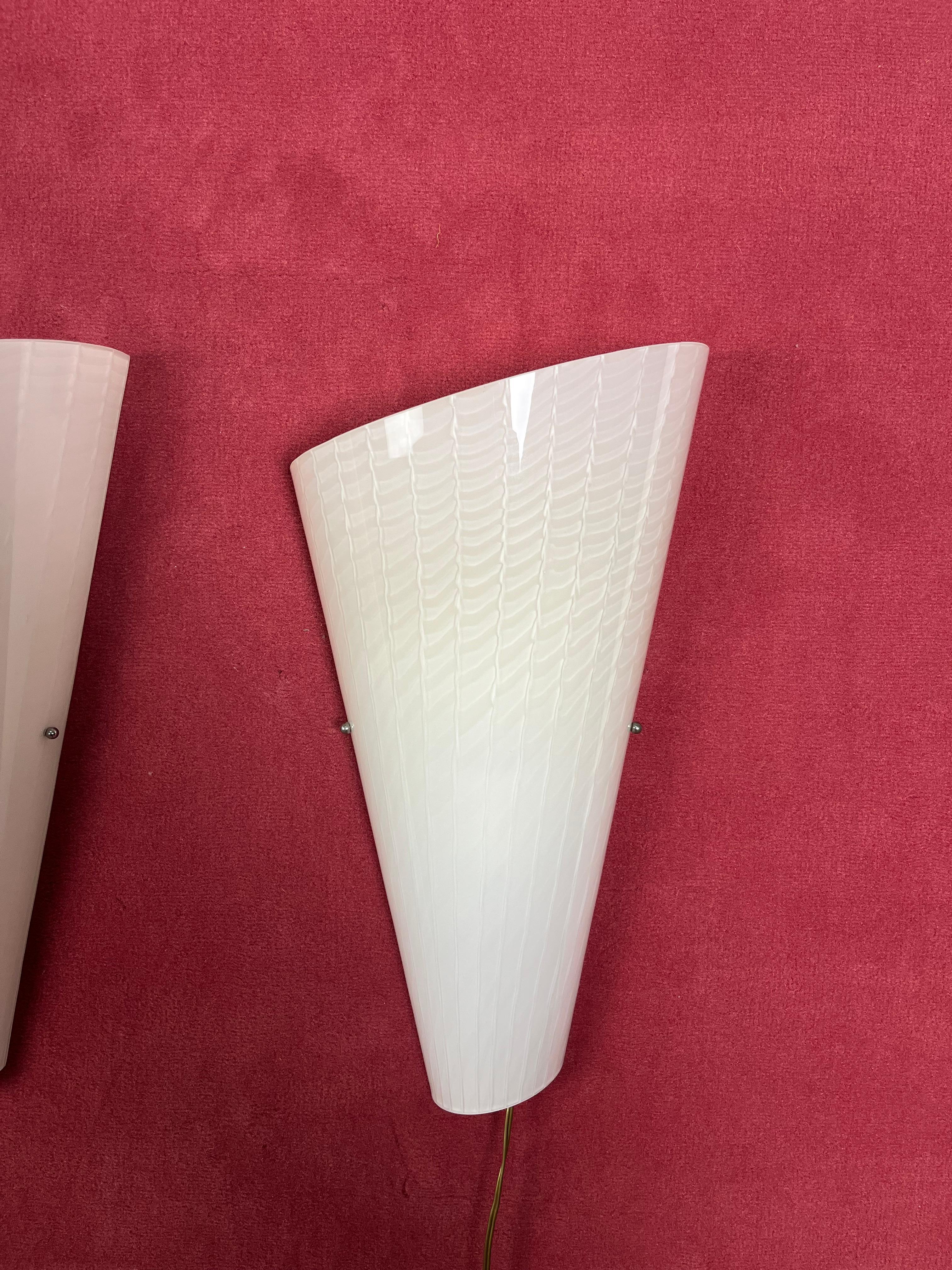 Set di 3 grandi lampade da parete in vetro di Murano, anni '80 in vendita 5