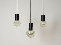 Set of 3 Large Pendants in Seguso Glass by Gino Sarfatti for Arteluce, 1960s