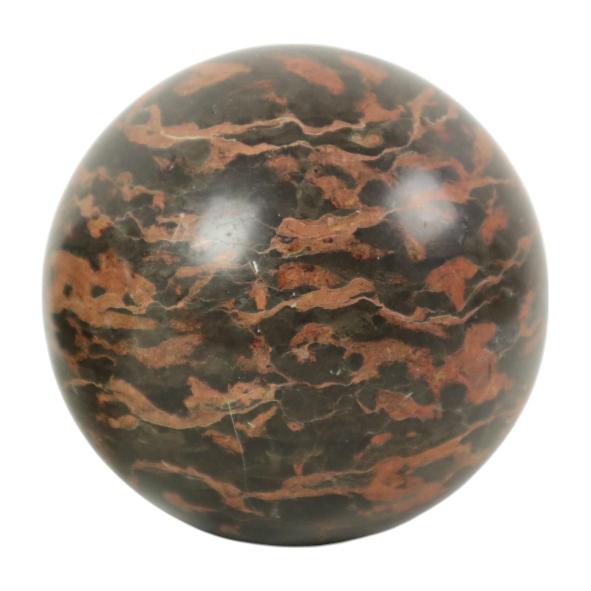 Set of 3 Large Polished Spheres Marble Balls Natural Stone For Sale 3