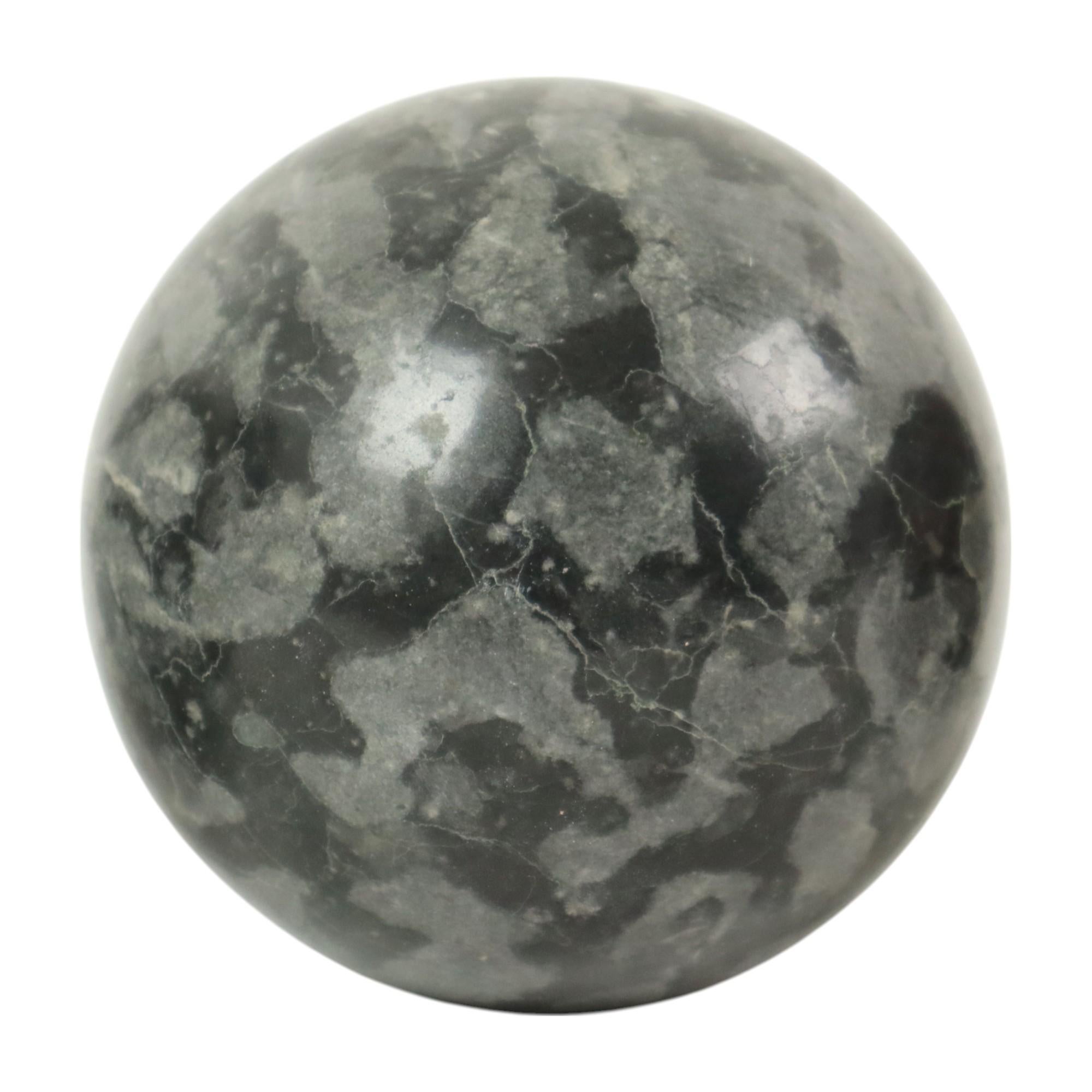Set of 3 Large Polished Spheres Marble Balls Natural Stone For Sale 4