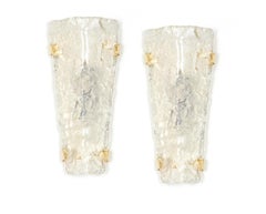 Set of 3 Large Vanity Angular Murano Glass Sconces by Hillebrand, Germany, 1960s