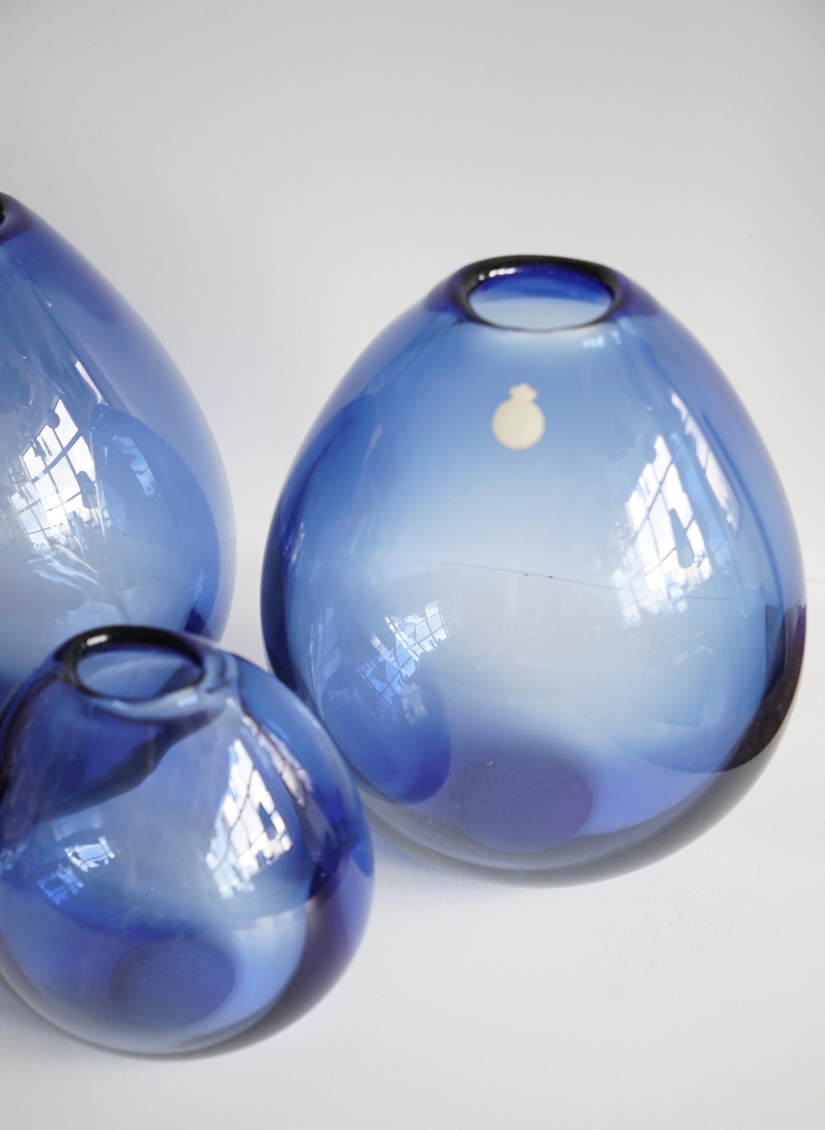 Scandinavian Modern Set of 3 large vases by Per Lutken For Sale