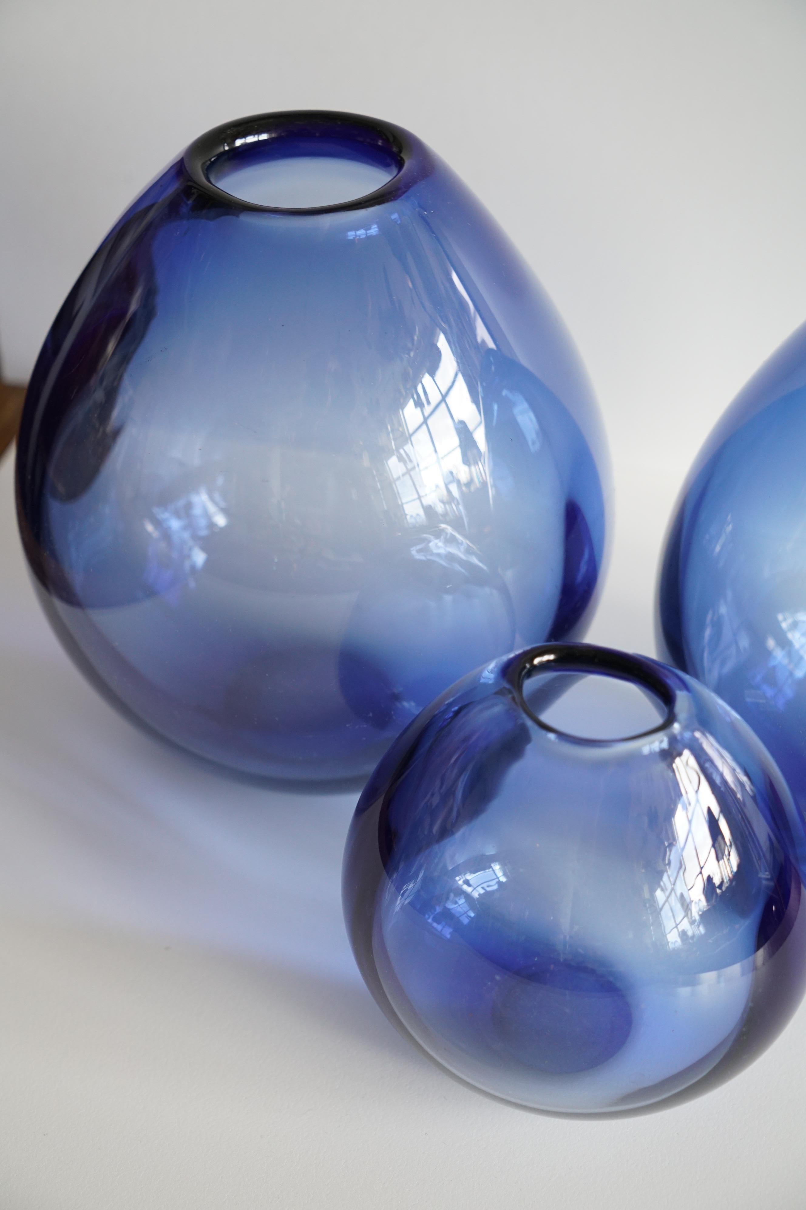 Danish Set of 3 large vases by Per Lutken For Sale
