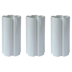 Set of 3 Large White Ceramic KYO Star Vases by Mazo Design