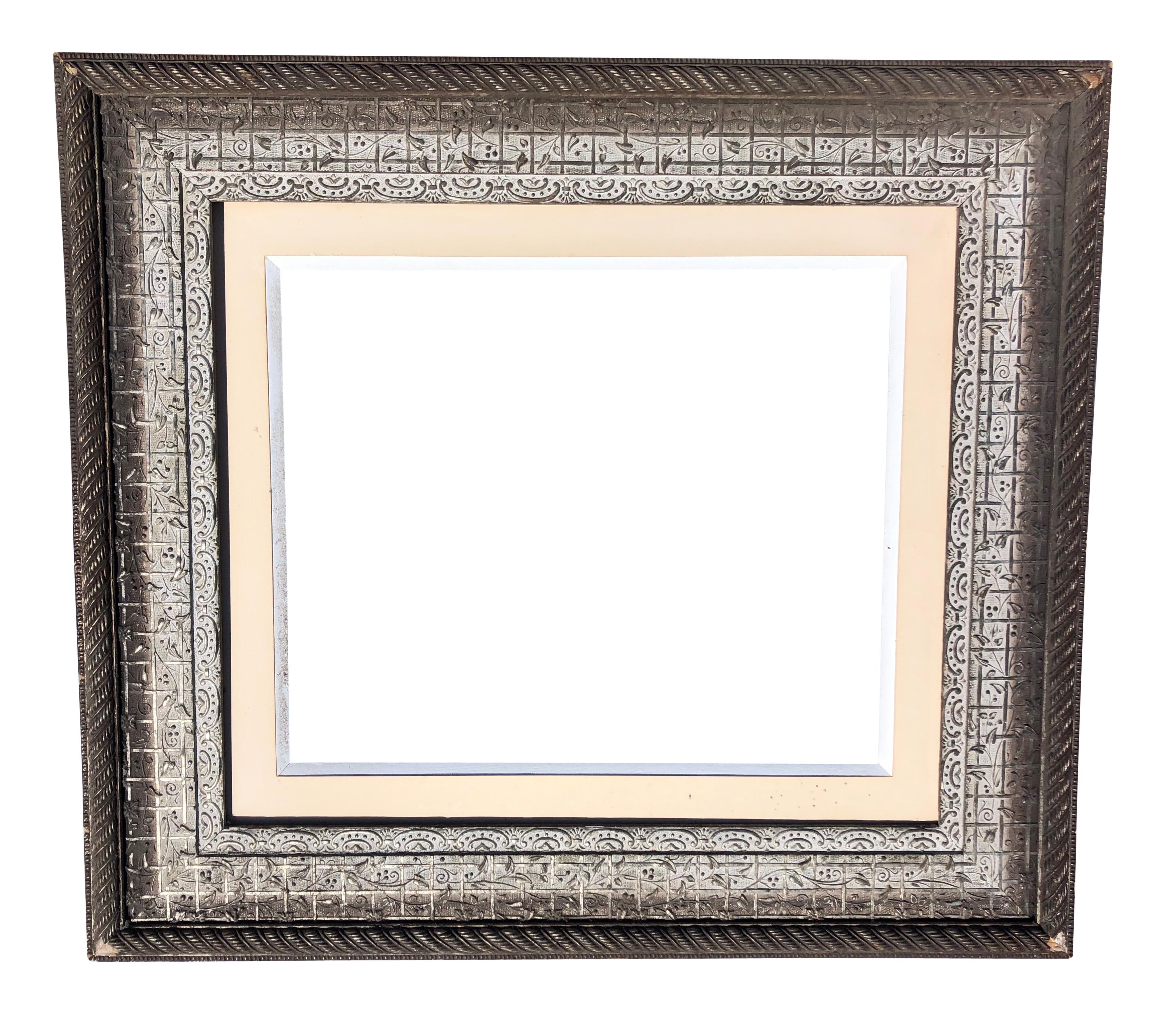 These are a set of 3 large wooden frames with silver, gold and natural wood colors. The sizes are listed below.

Sizes:
Wood H36.25 W32.4 D1 Inside for glass or painting H21 W25
Gold H35.5 W 29.5 D2, inside H30 W24
Silver H38.1 W33.9 D1.9,