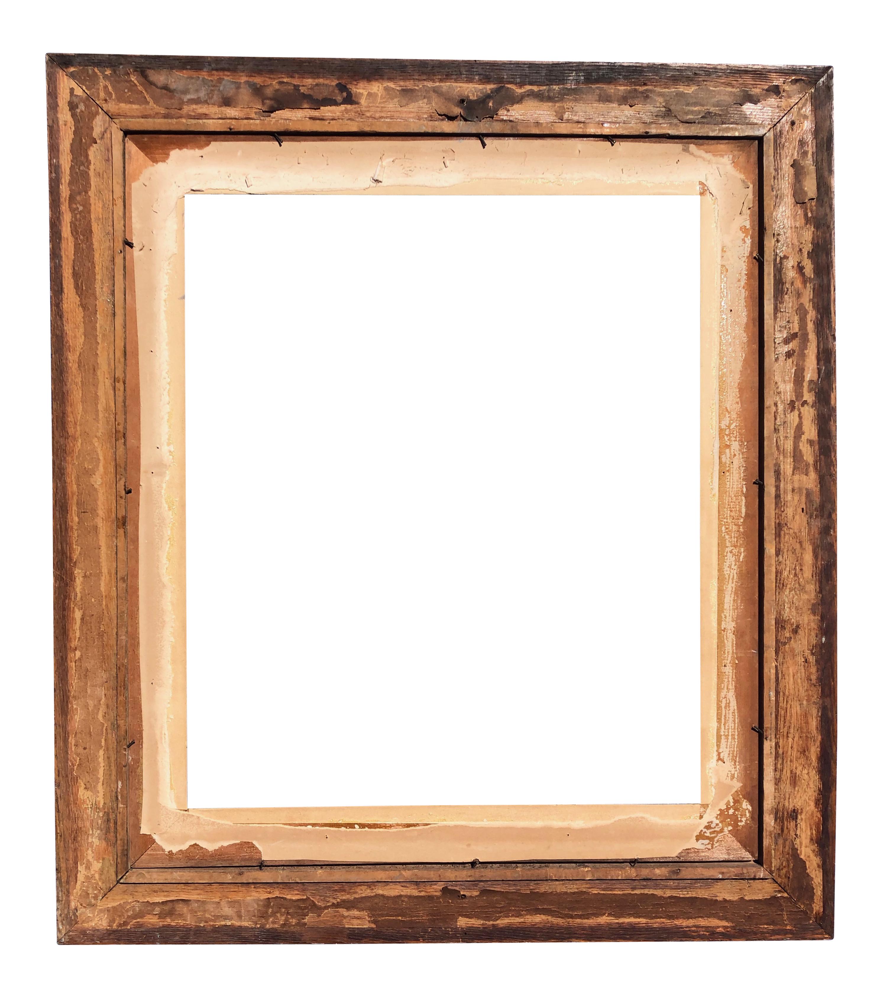 Set of 3 Large Wooden Frames with Silver, Gold and Natural Wood Colors For Sale 1