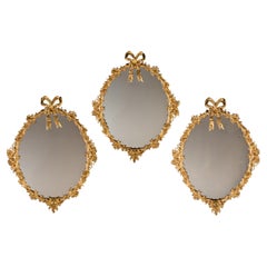 Set of 3 Late 19th Century English Ormolu Mirrors