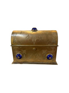 Set of 3 Late 19th Century French Bronze Ormolu Jewelry Box and Candlestick Hold