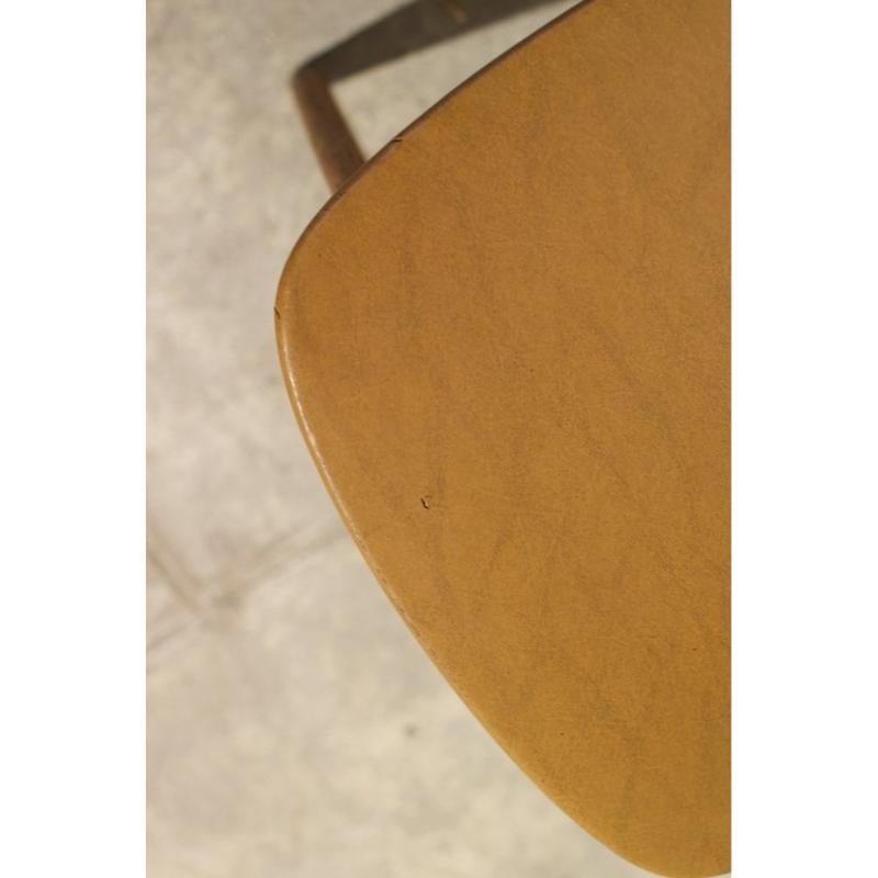 Set of 3 Leather and Wood Model 6157 Dining Chairs by Roger Landault, 1950s For Sale 2