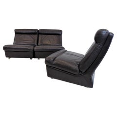 Set of 3 Leather Modular Chairs by Carl Straub