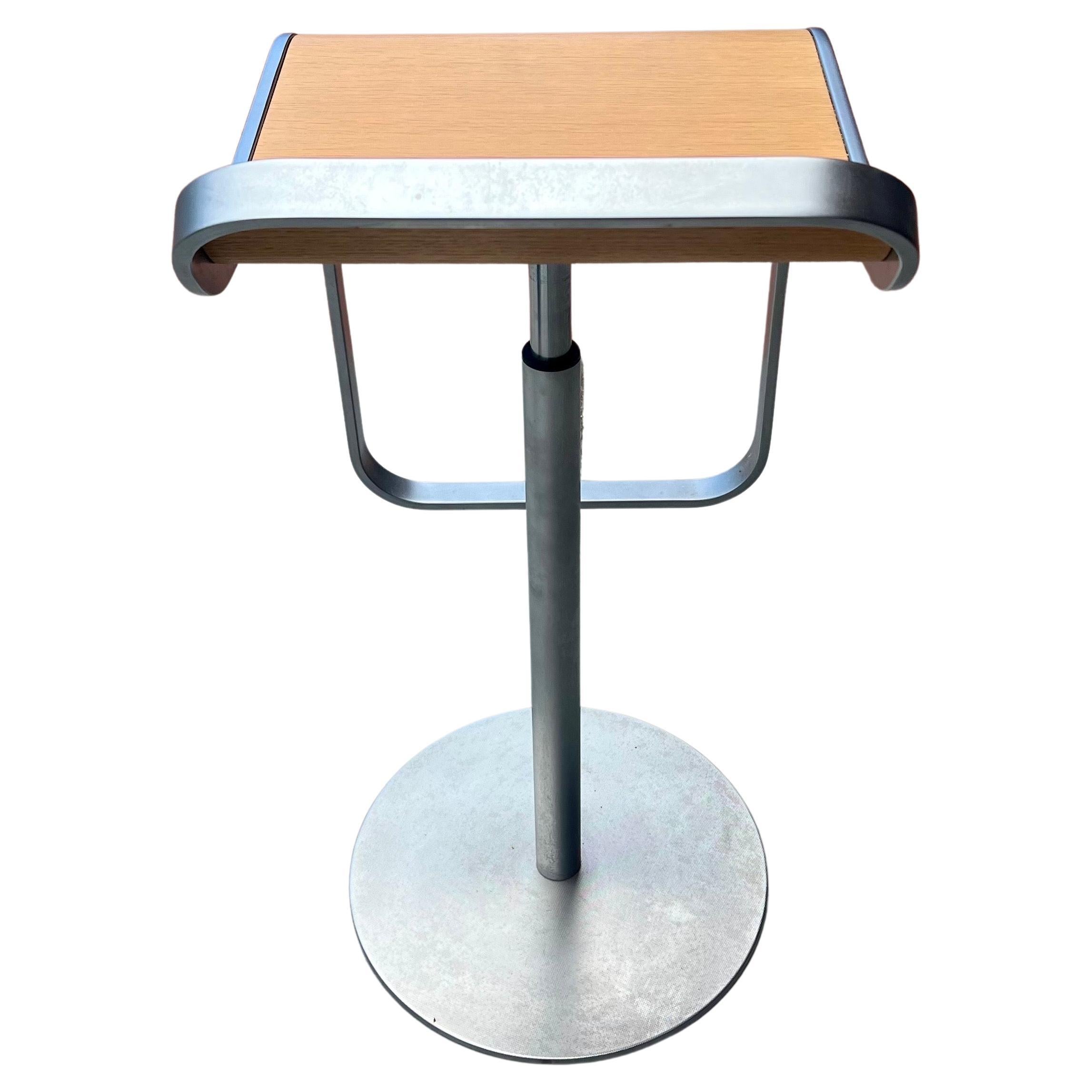 Post-Modern Set of 3 Lem Piston Barstools in Oak and Chrome for LaPalma Italy in Oak