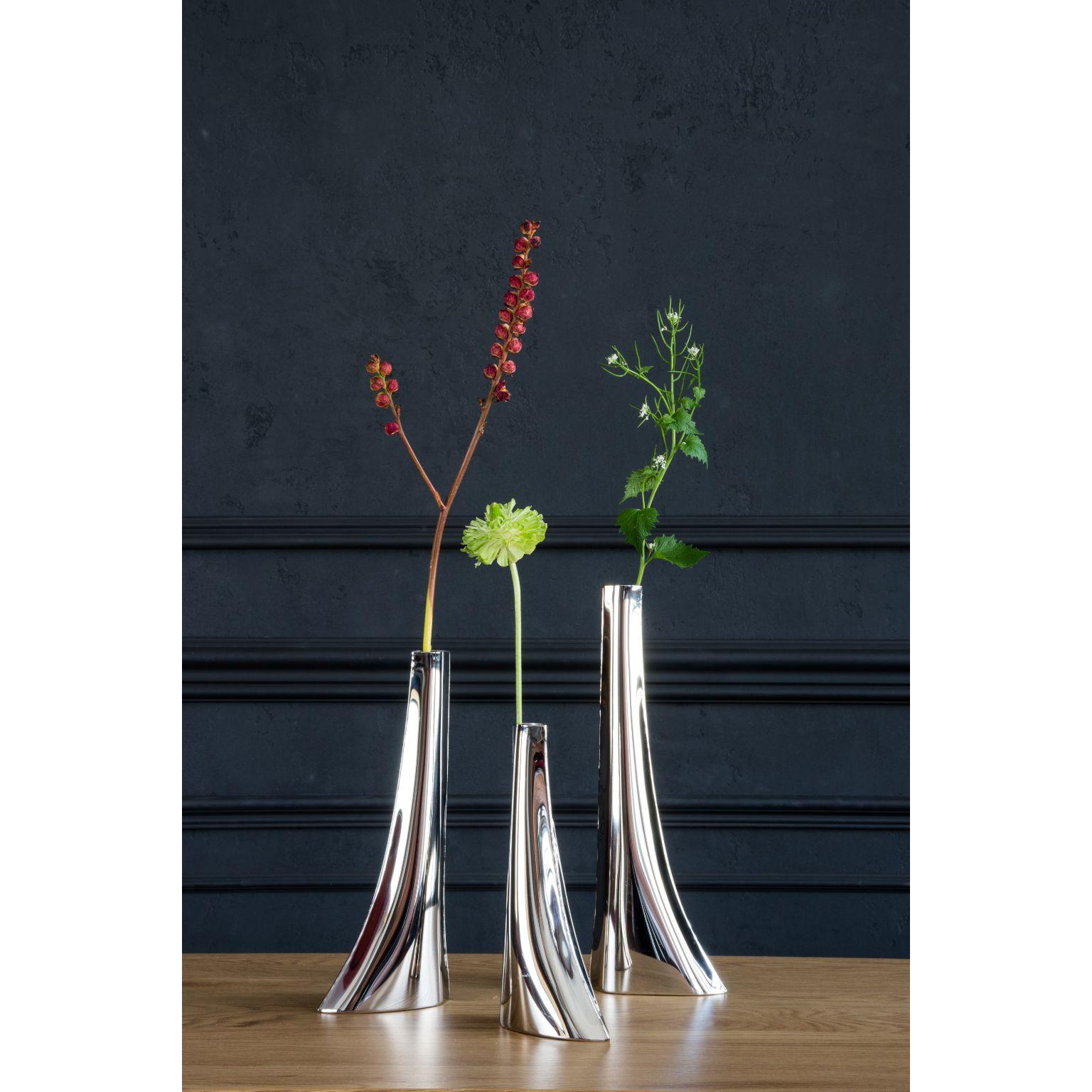 Acier inoxydable Ensemble de 3 vases Leyki par Zieta en vente
