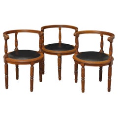 Antique Set of 3 Library or Office Chairs