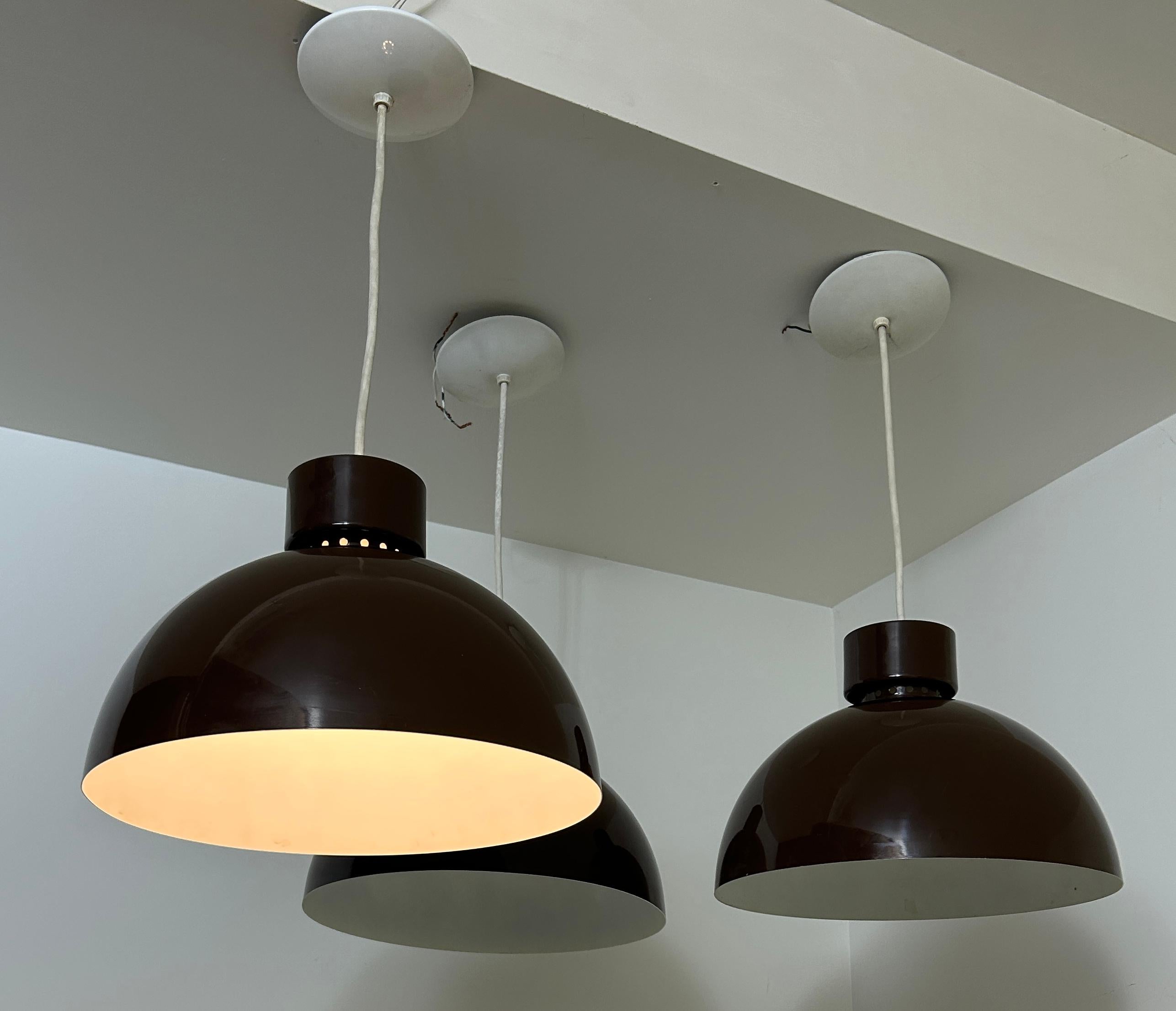 Set di 3 lampade a cupola a sospensione Lightolier in vendita 4