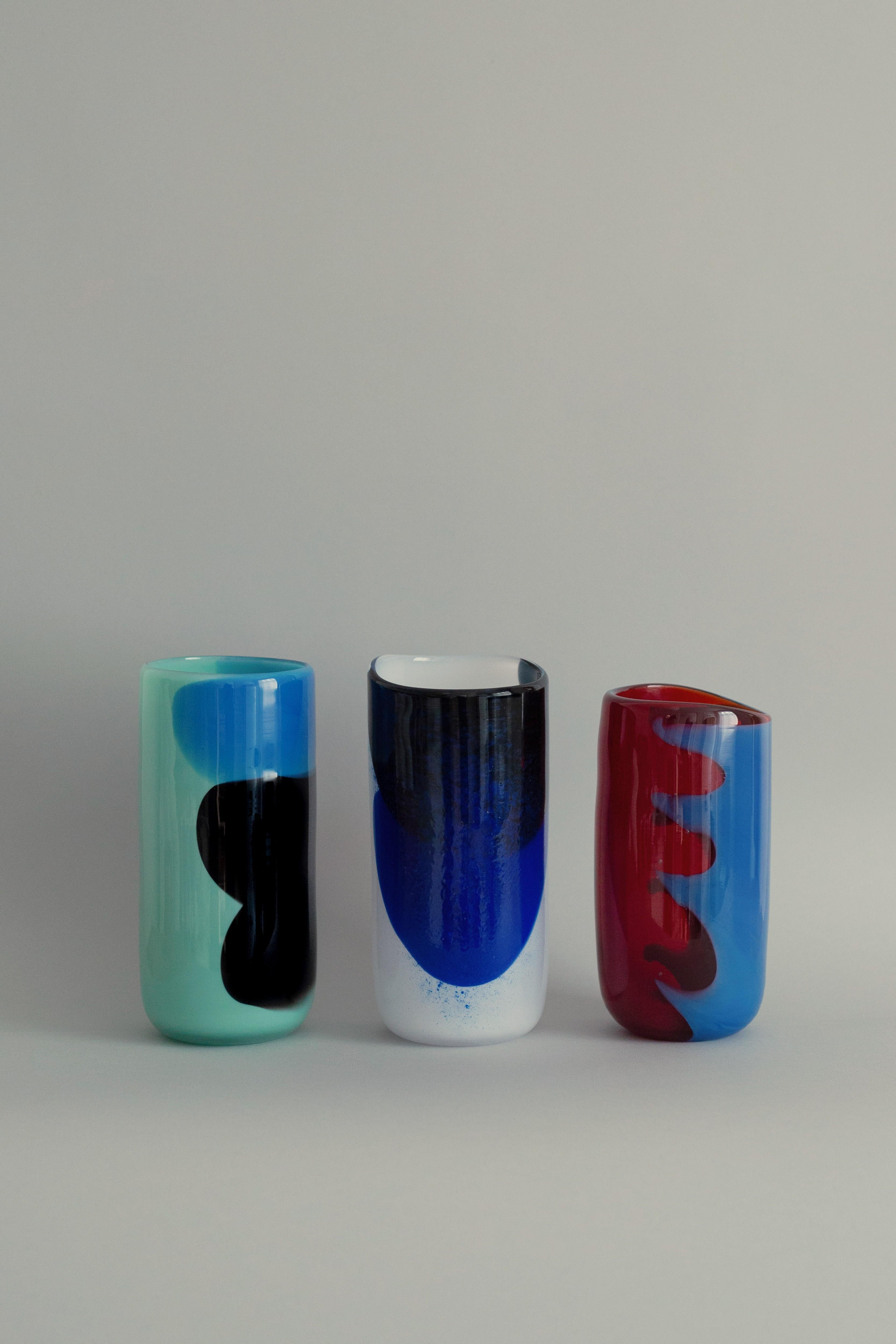 Set of 3 Lightscapes vases by Derya Arpac
Unique pieces
Dimensions: D 10 x H 25 cm
Materials: Glass

Mouth-blown Glass Vases

Derya Arpac is a Copenhagen based architect and furniture designer.
She holds a Master of Arts in Architecture and