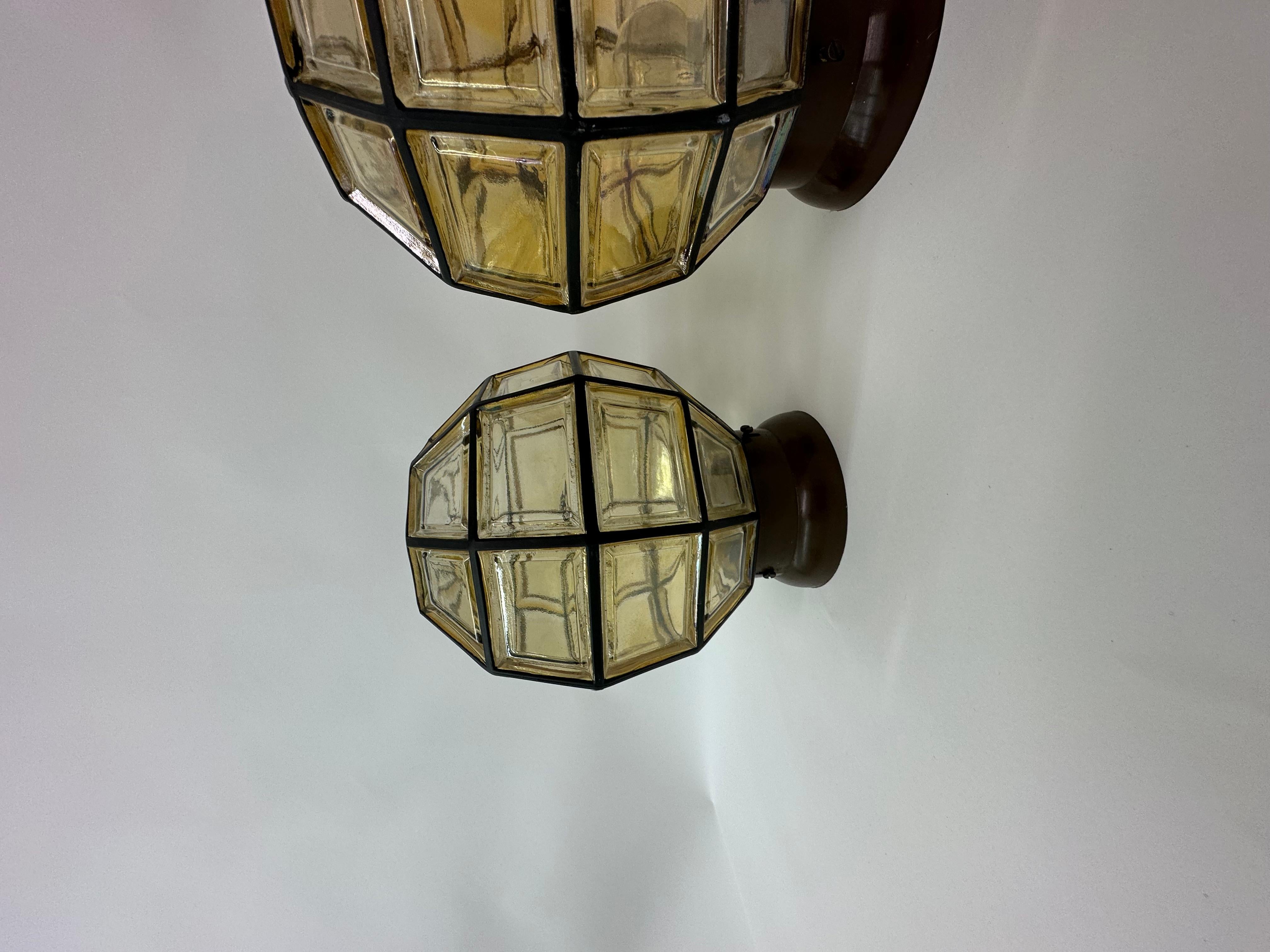 Set of 3 Limburg Glashutte Germany Ceiling Lamps , 1960s 9