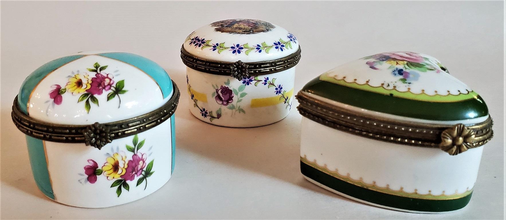 Set of 3 Limoges Style Ring or Snuff Boxes 2