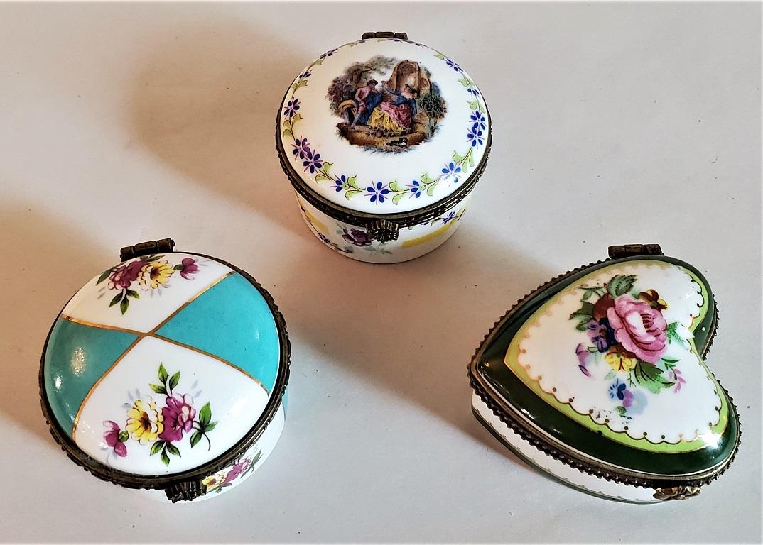 Set of 3 Limoges Style Ring or Snuff Boxes 3