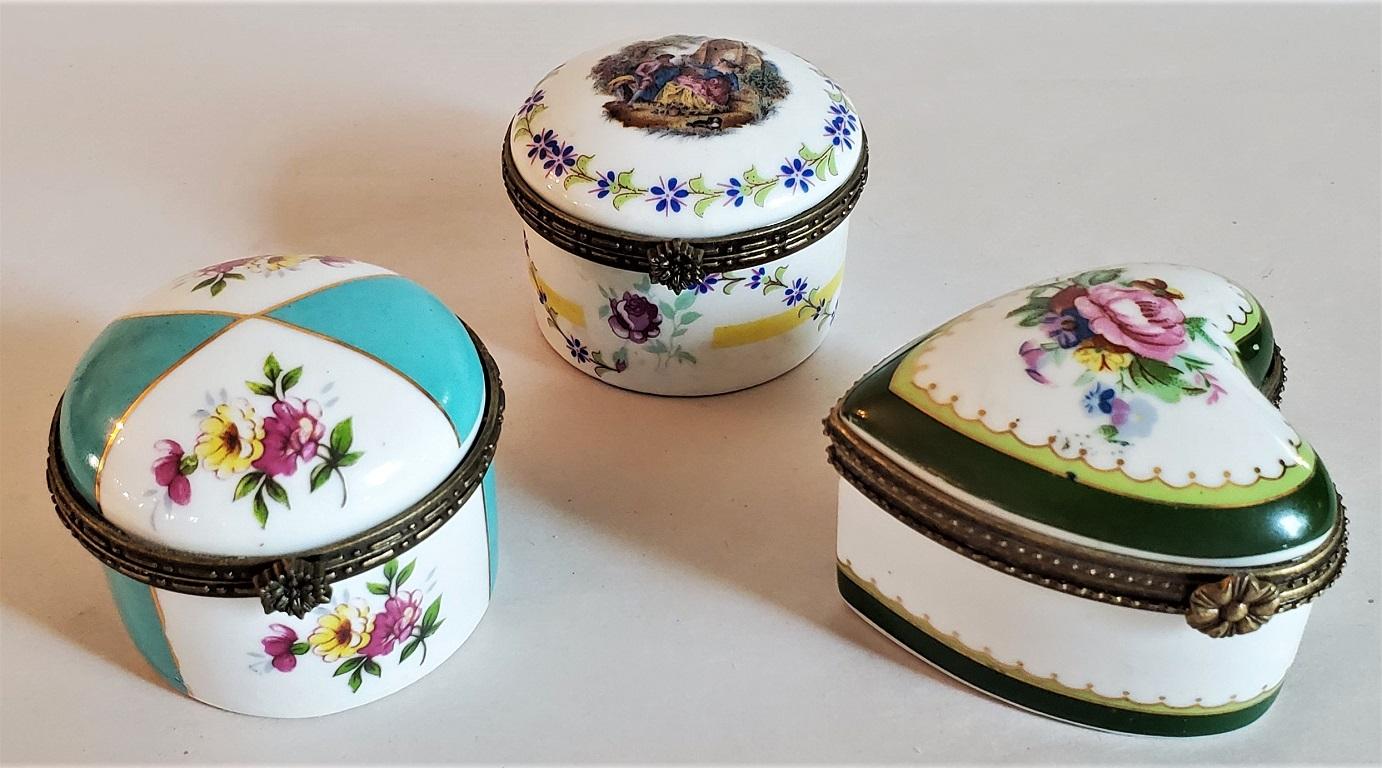 Set of 3 Limoges Style Ring or Snuff Boxes 4