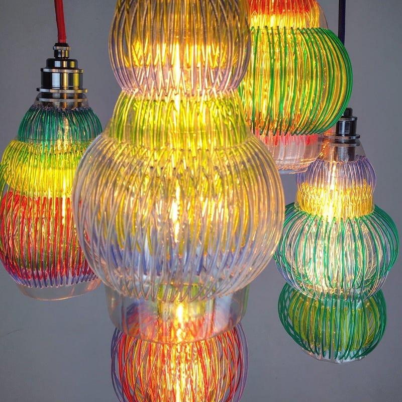 Set of 3 Lluvia Pendant Lamps by Anabella Georgi For Sale 1