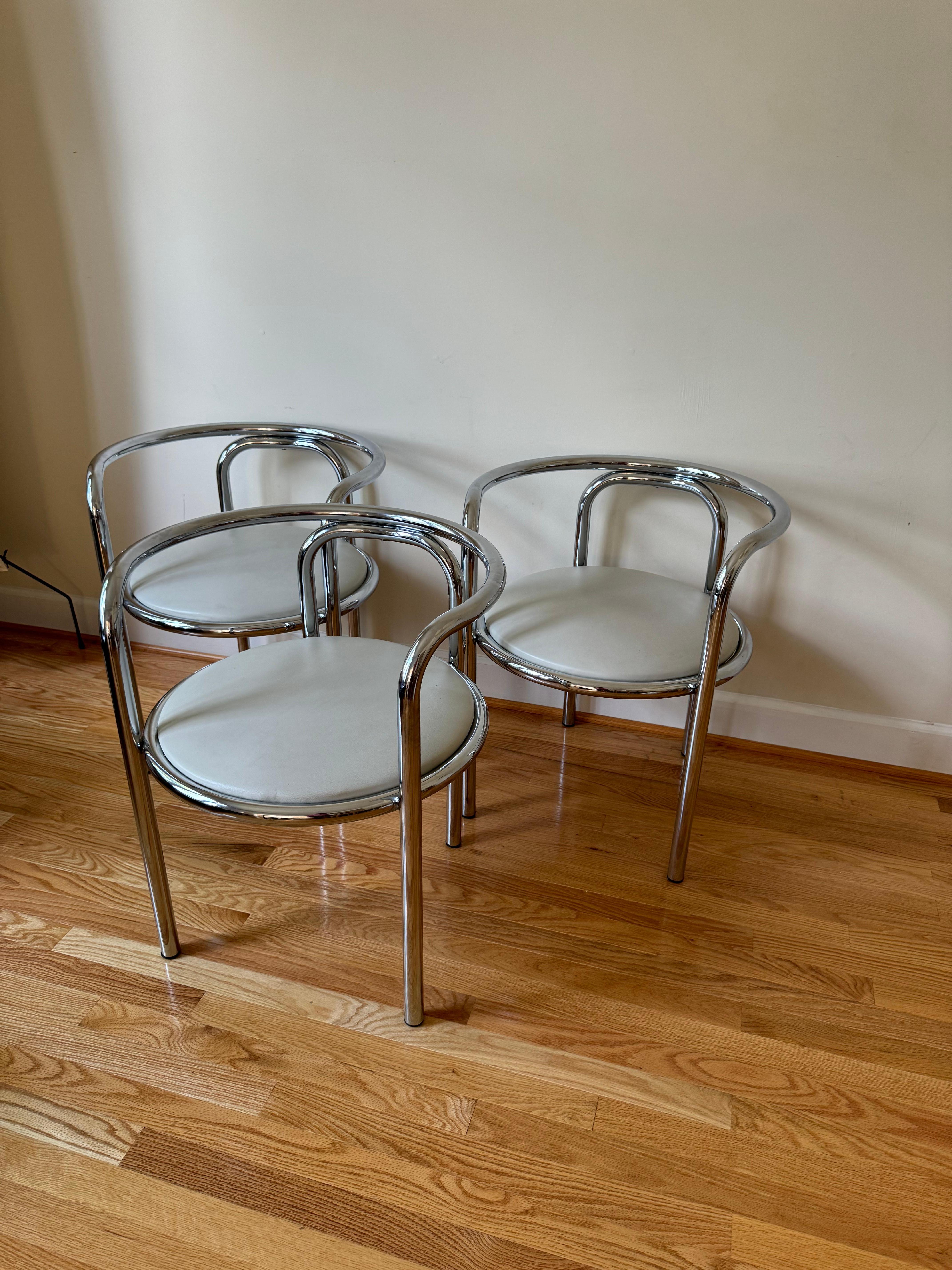 Set of 3 Locus Solus chairs by Gae Aulenti 5