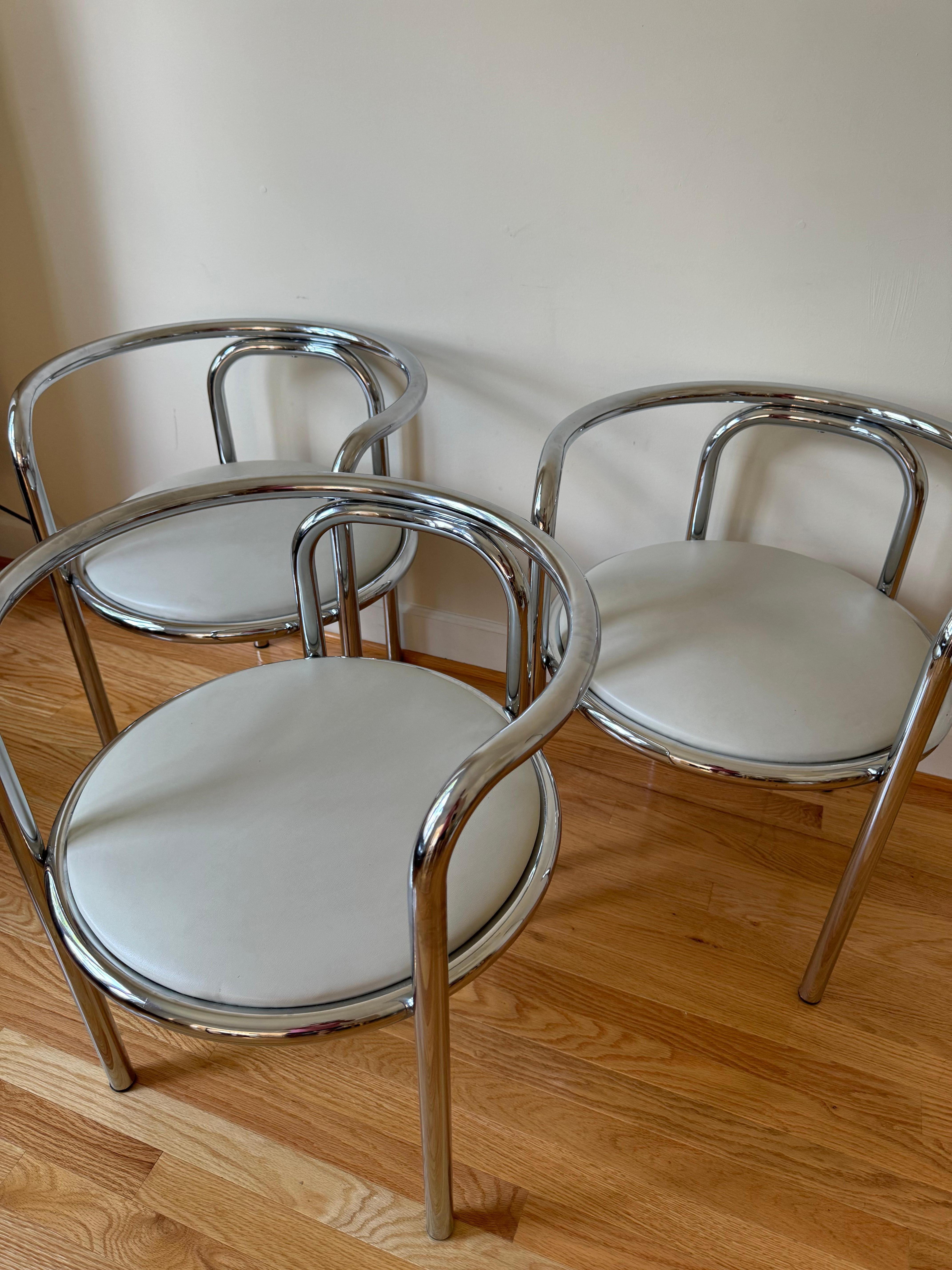 Set of 3 Locus Solus chairs by Gae Aulenti 6