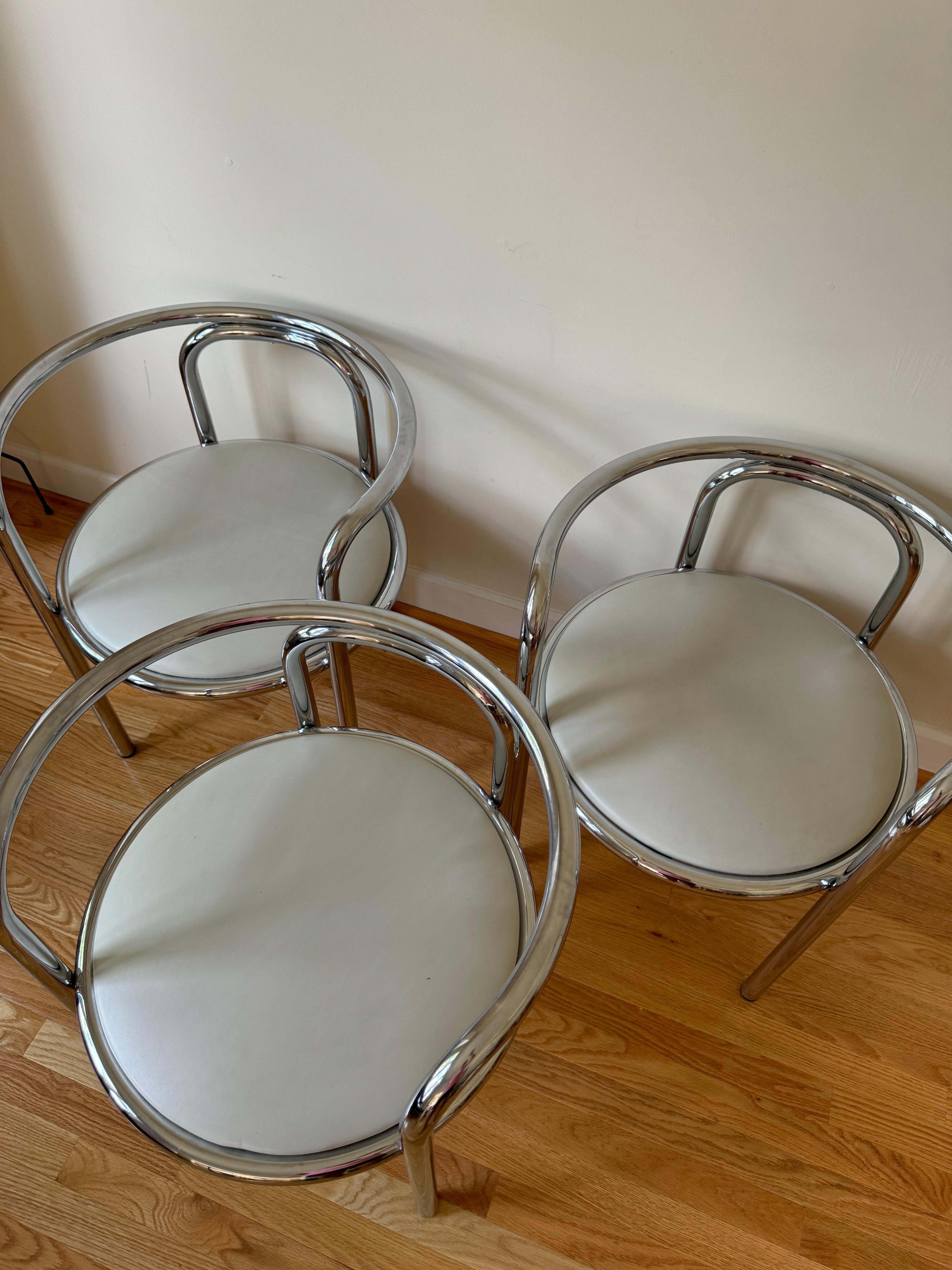 Set of 3 Locus Solus chairs by Gae Aulenti 8