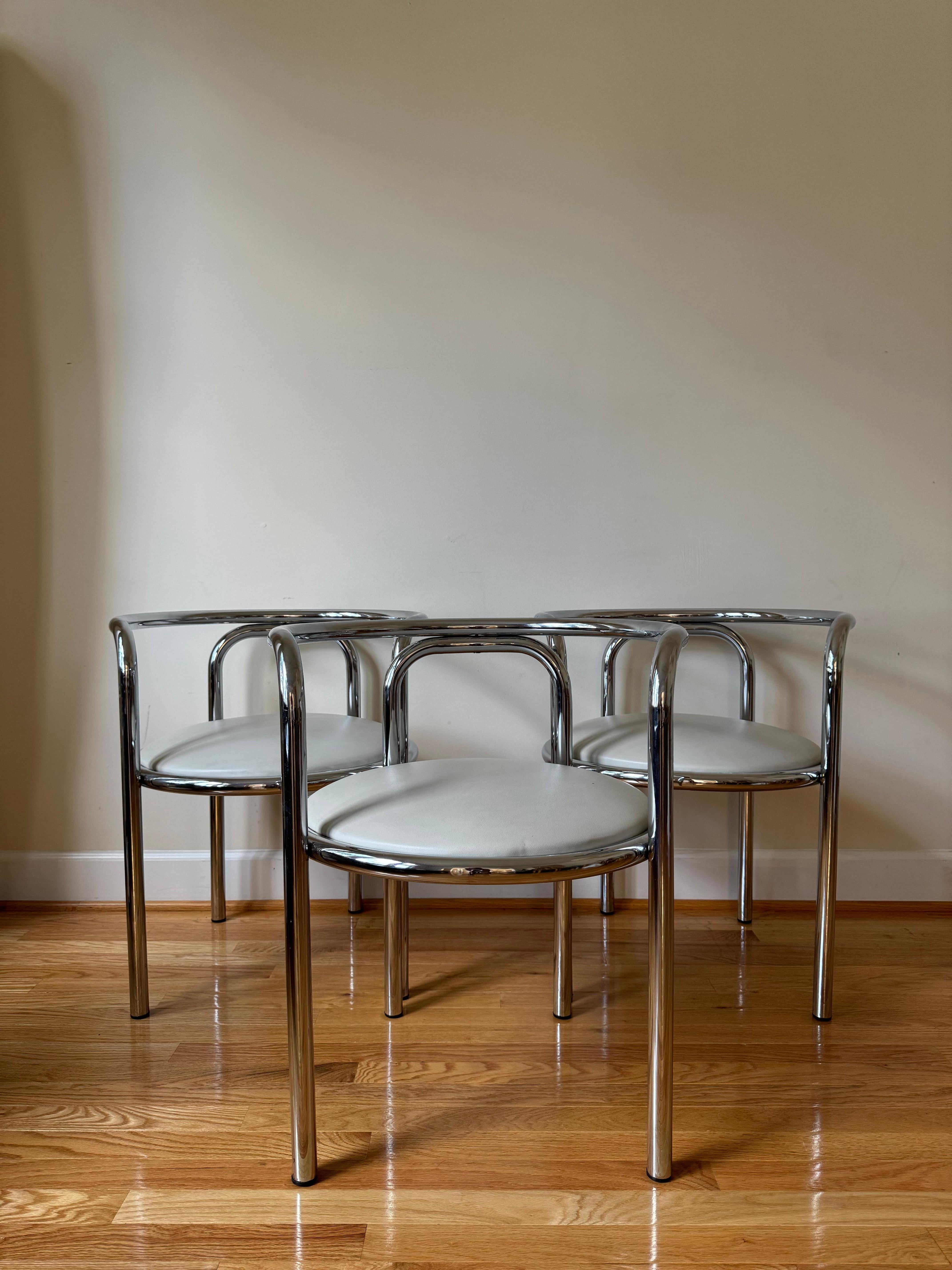 Italian Set of 3 Locus Solus chairs by Gae Aulenti