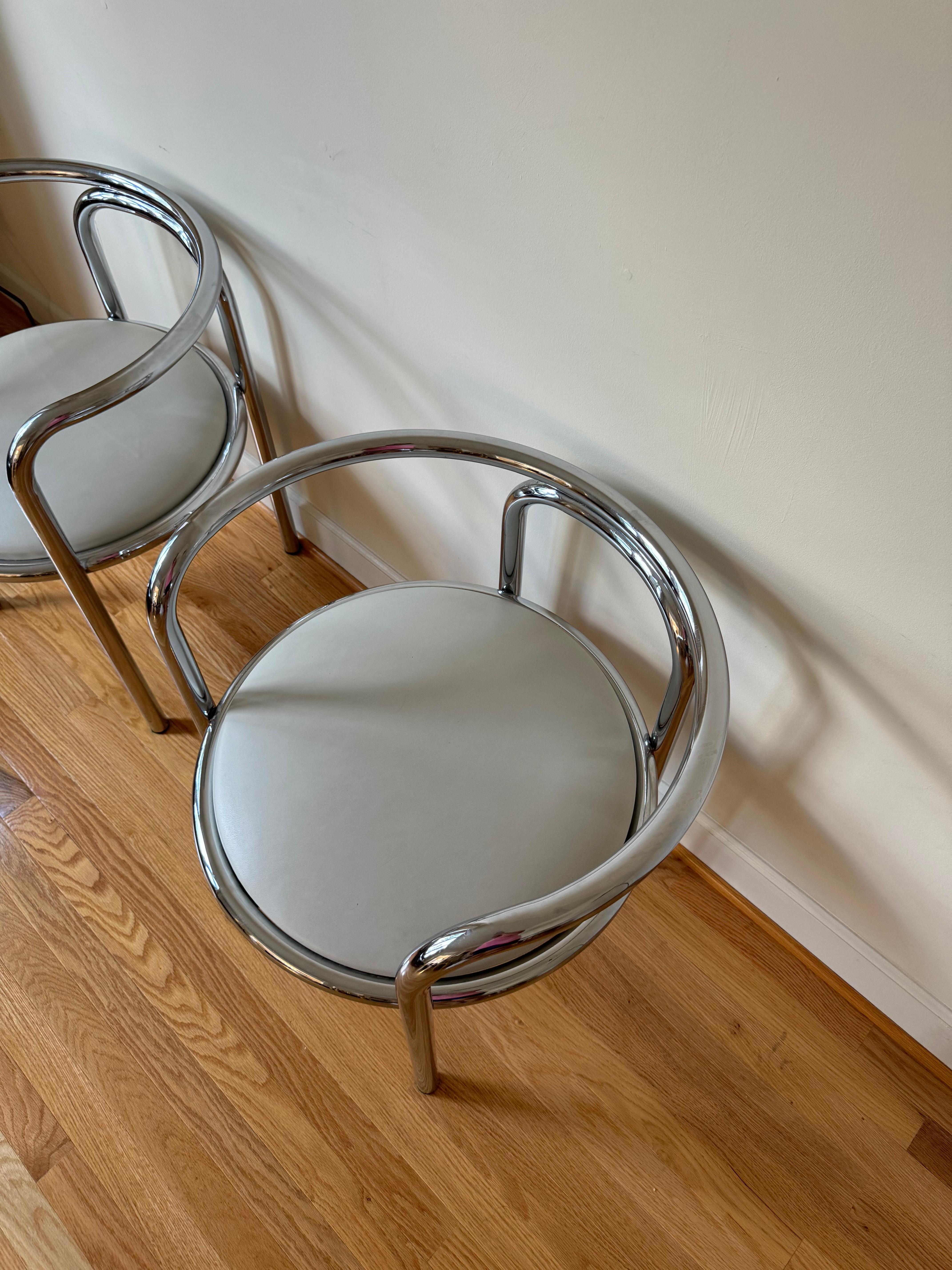 Set of 3 Locus Solus chairs by Gae Aulenti 1