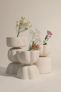 Ensemble de 3 vases et table d'appoint Lotus par Newblue