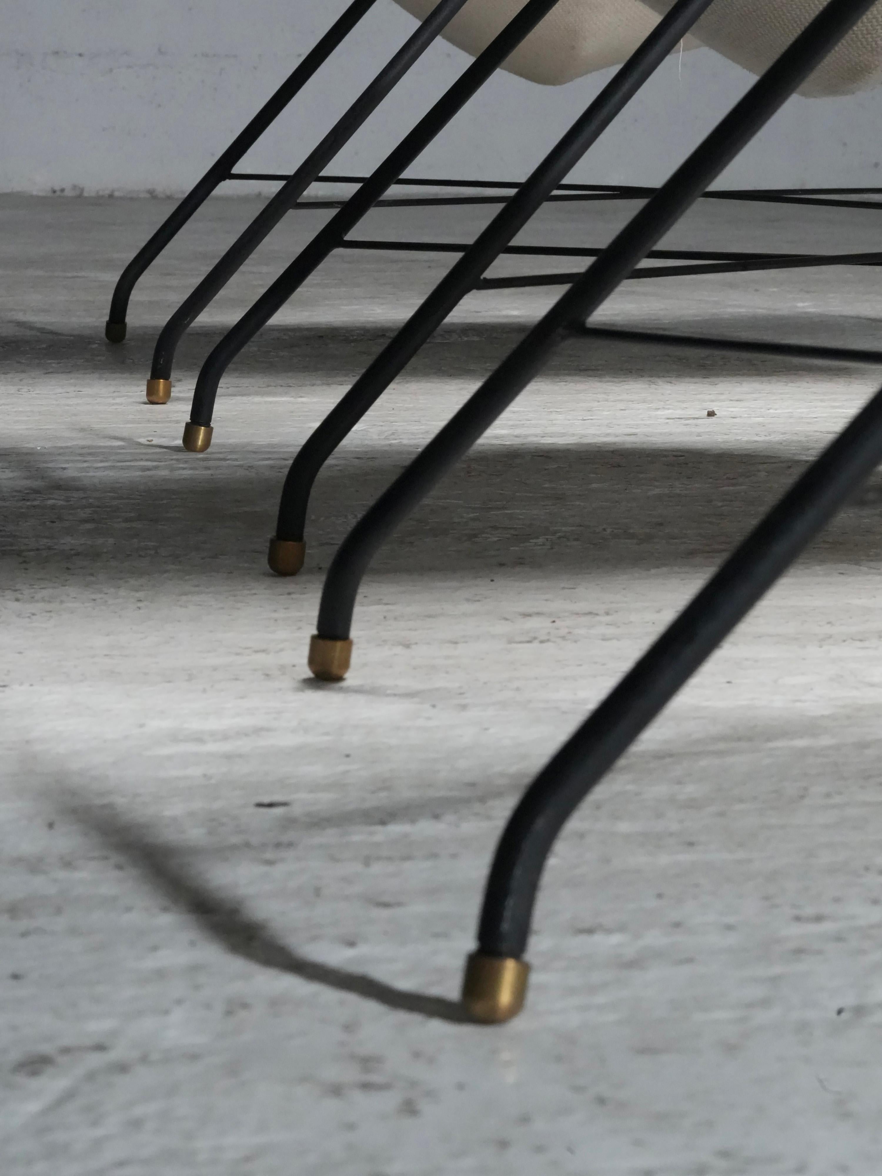 Set of 3 Lounge Chairs by Eisler and Hauner in Wood and Steel,  Brazil, 1960's For Sale 1
