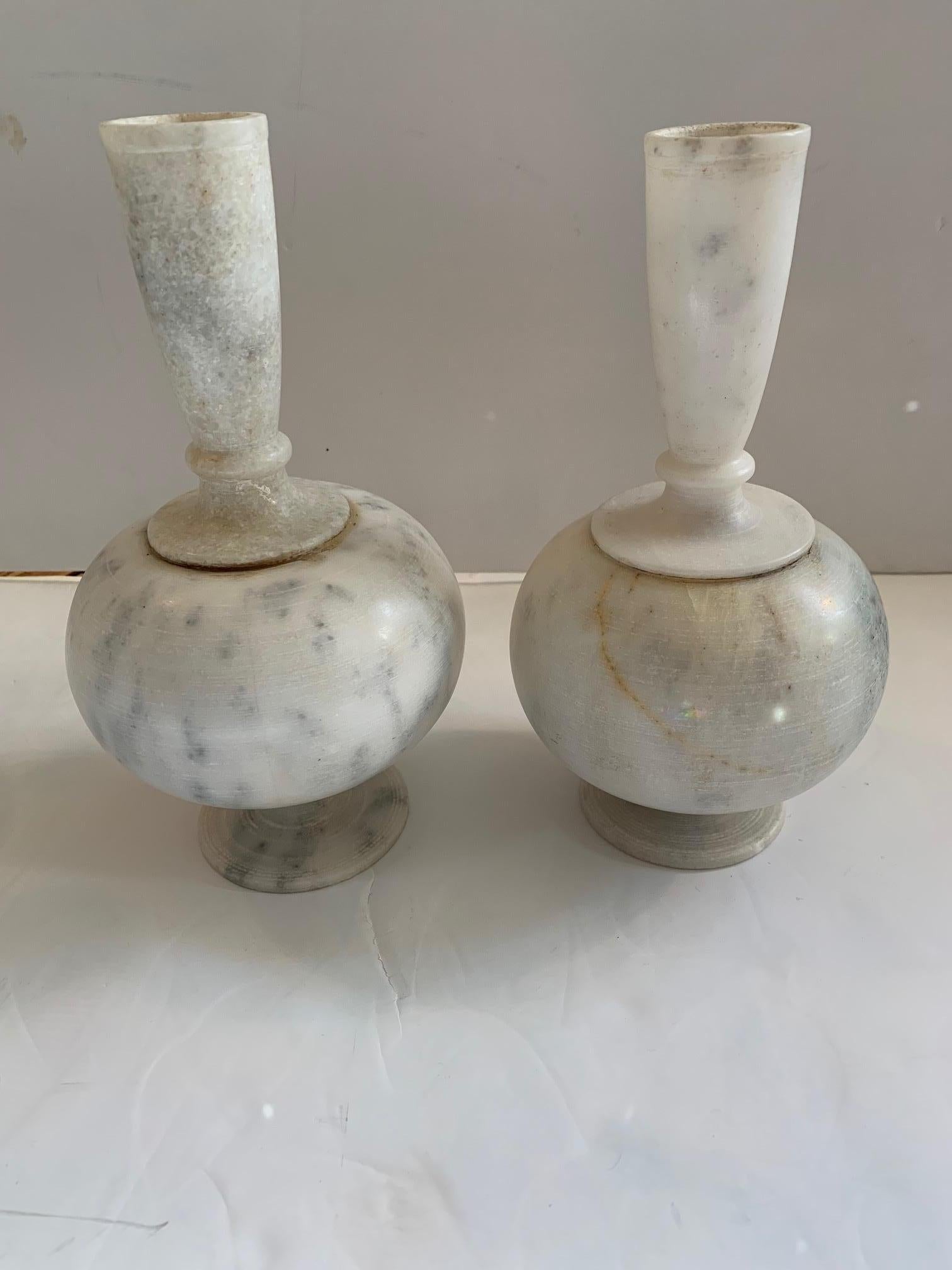 Set of 3 Lovely Vintage Alabaster Vases 6