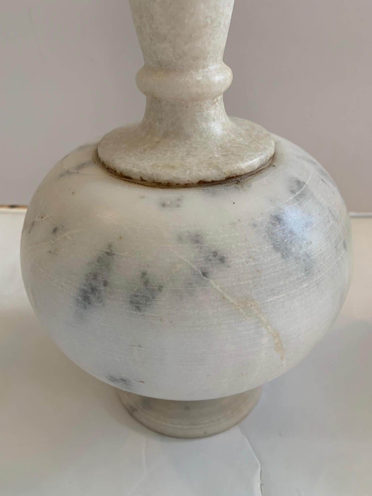 Mid-20th Century Set of 3 Lovely Vintage Alabaster Vases